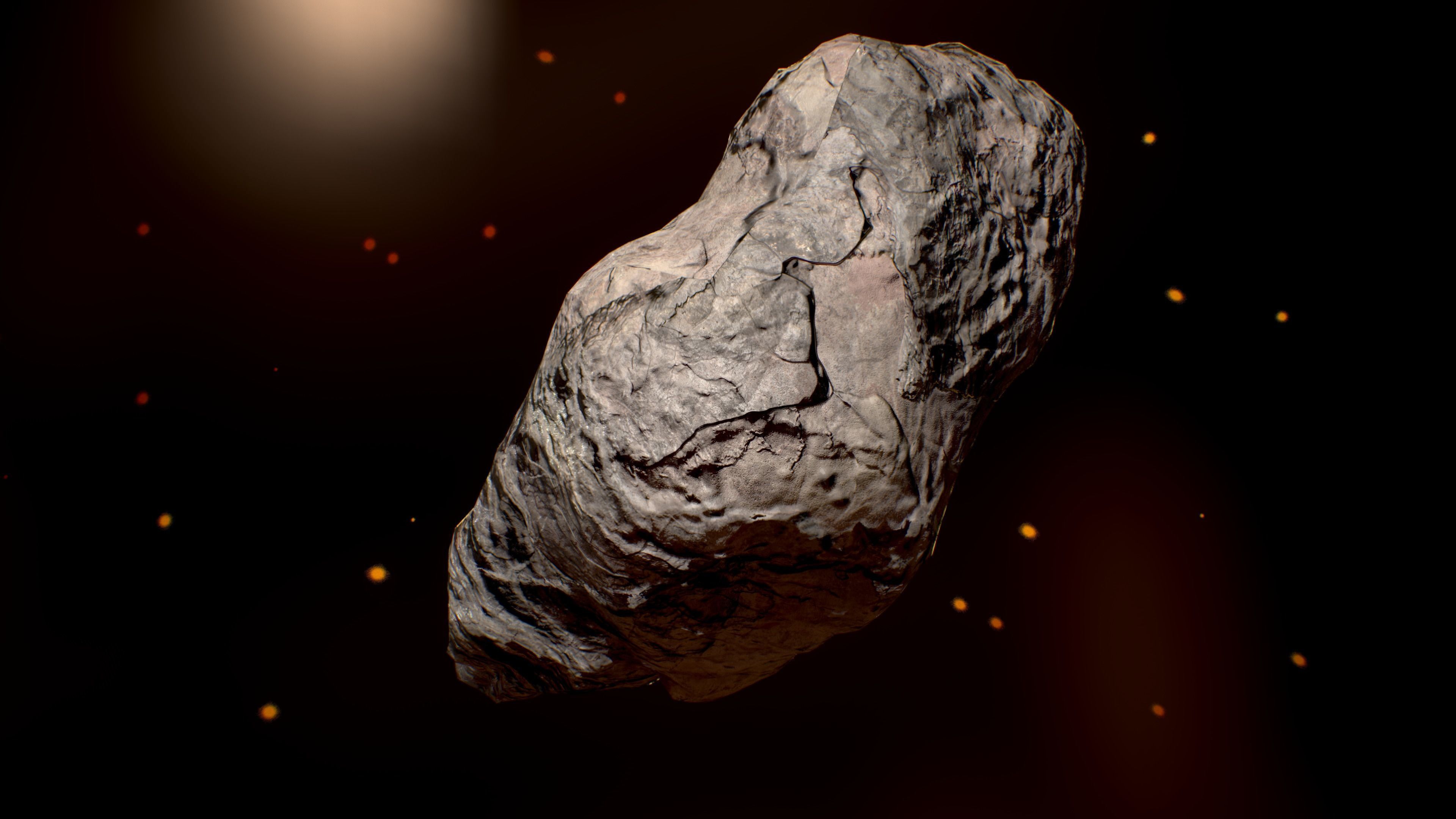 rock-3 meteorite in space - meteorite Low-poly 3D model_2
