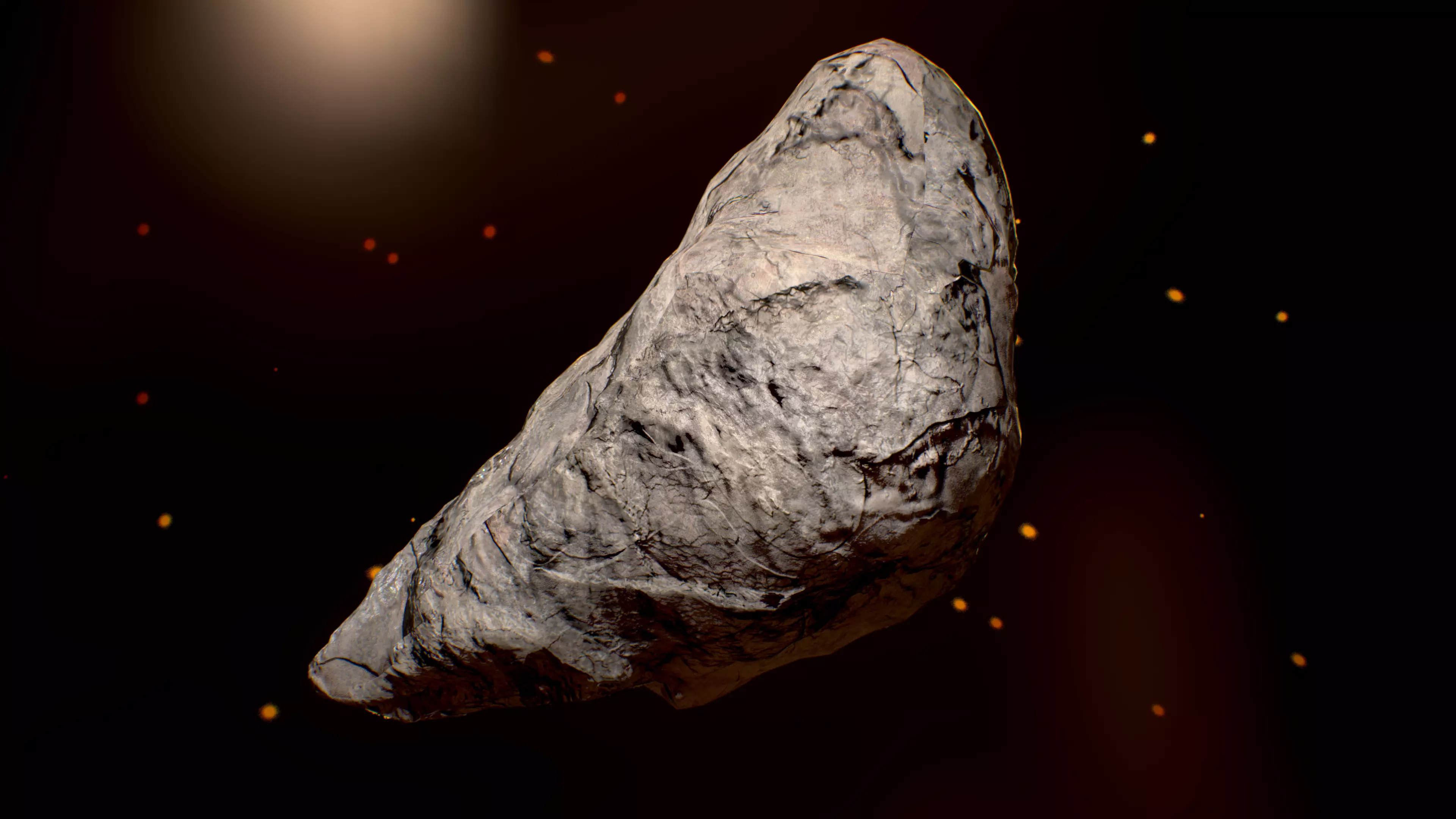 rock-3 meteorite in space - meteorite Low-poly 3D model_0