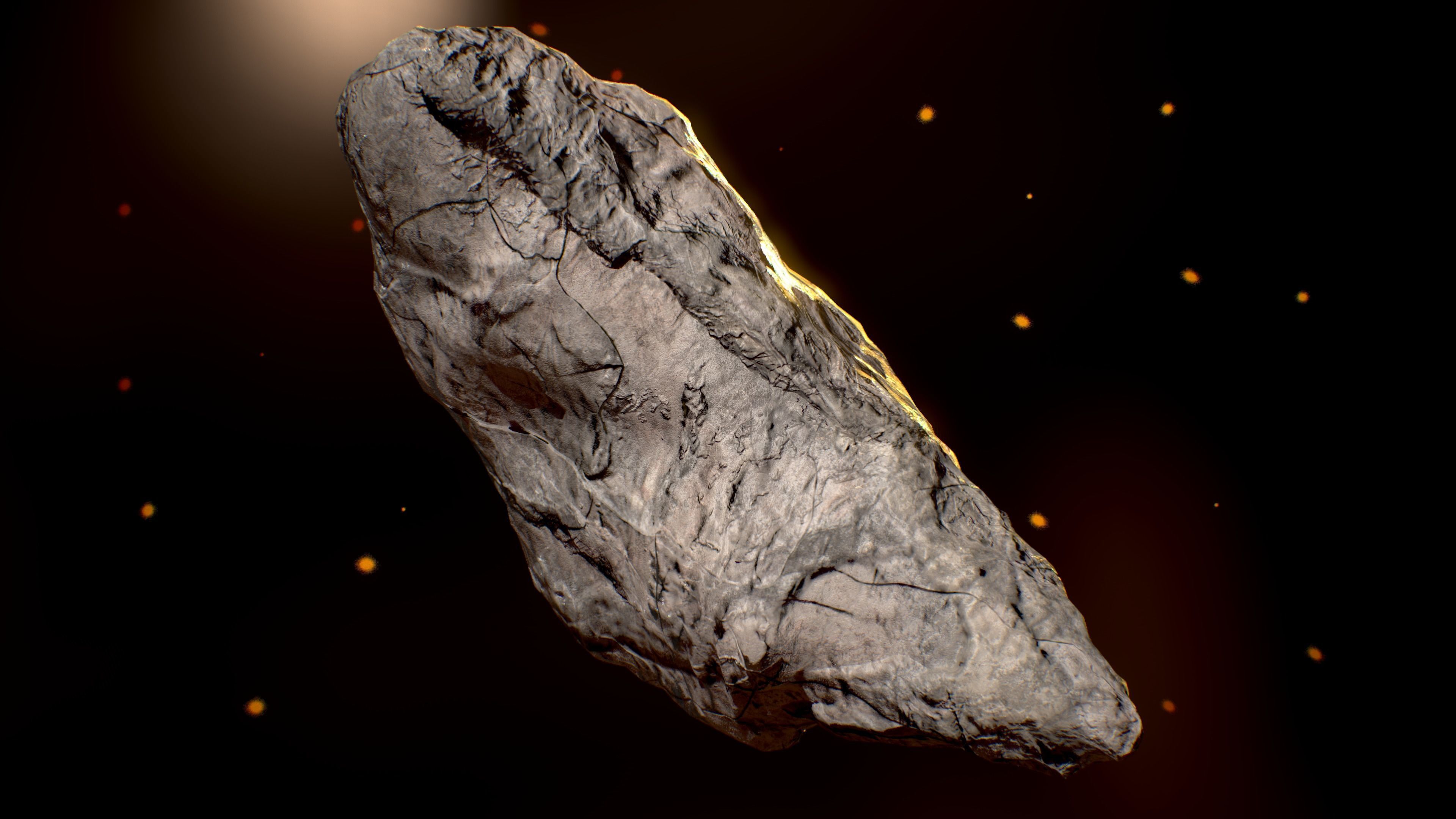 rock-3 meteorite in space - meteorite Low-poly 3D model_7