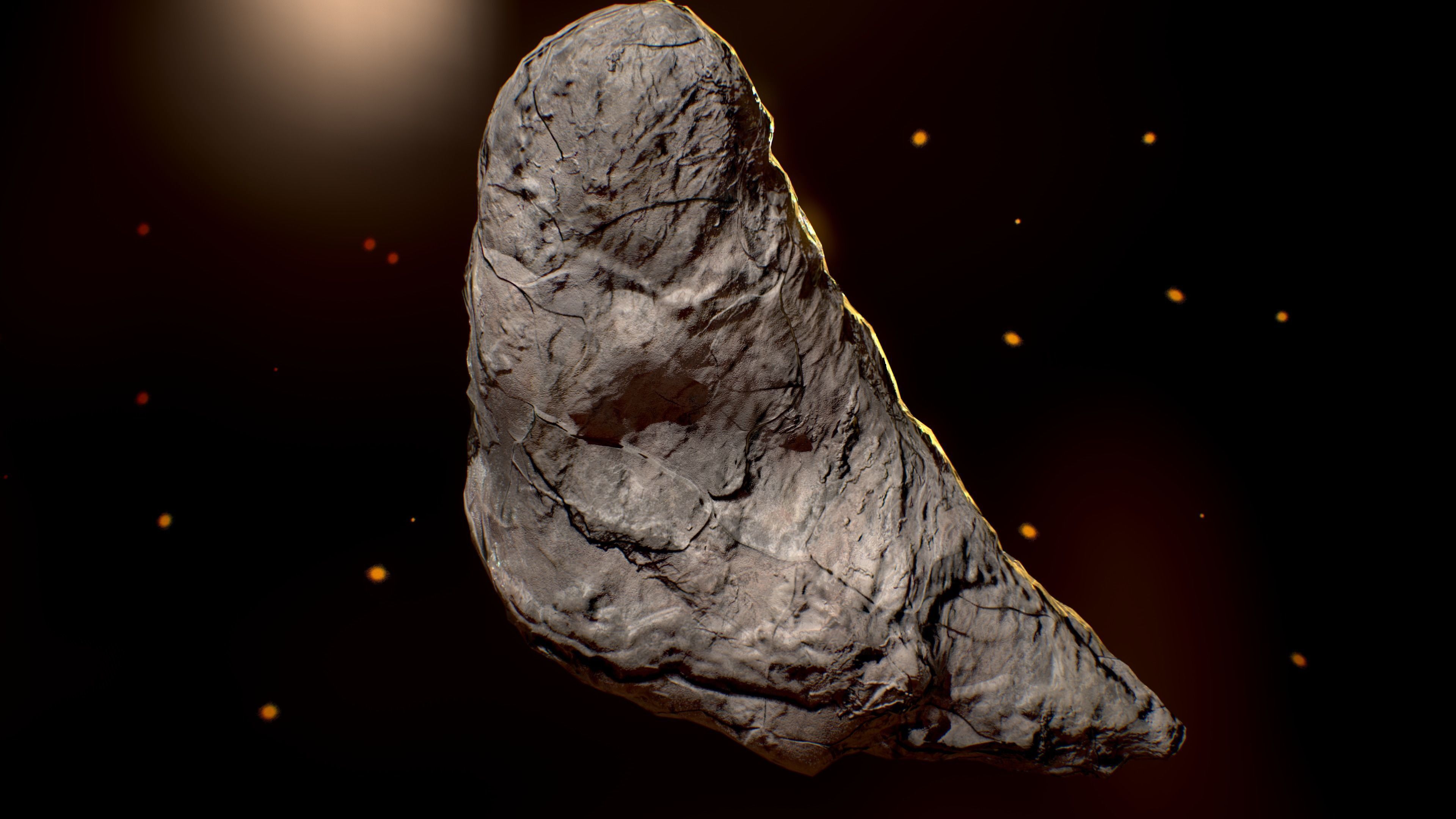 rock-3 meteorite in space - meteorite Low-poly 3D model_6