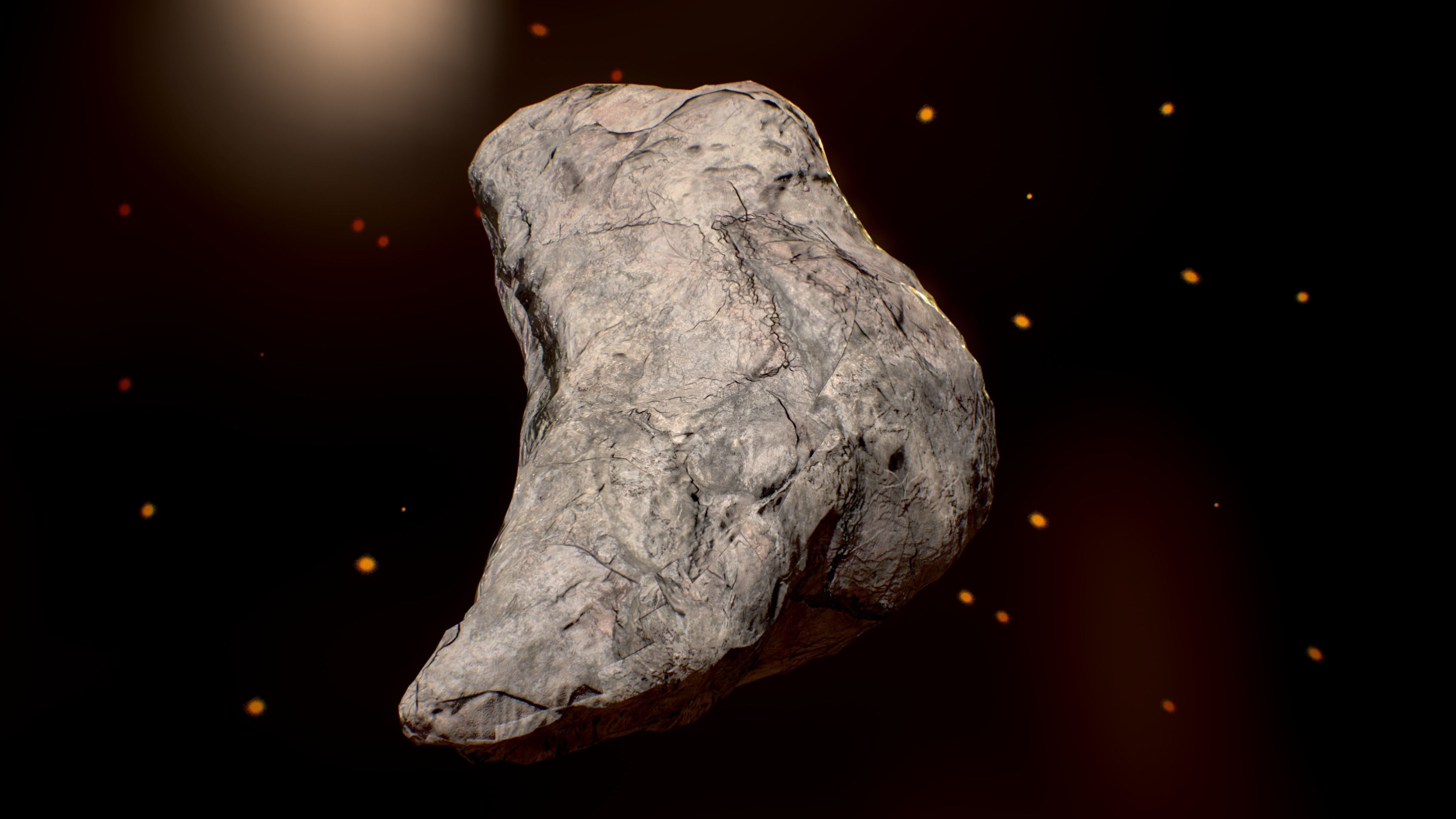 rock-3 meteorite in space - meteorite Low-poly 3D model_10