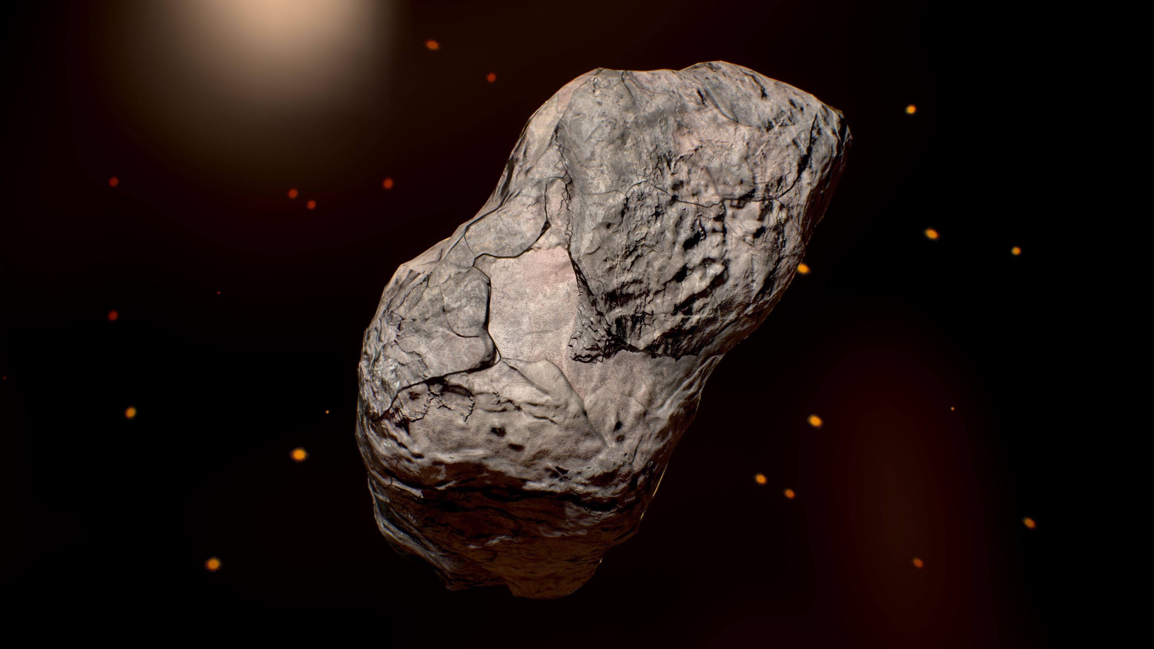 rock-3 meteorite in space - meteorite Low-poly 3D model_3