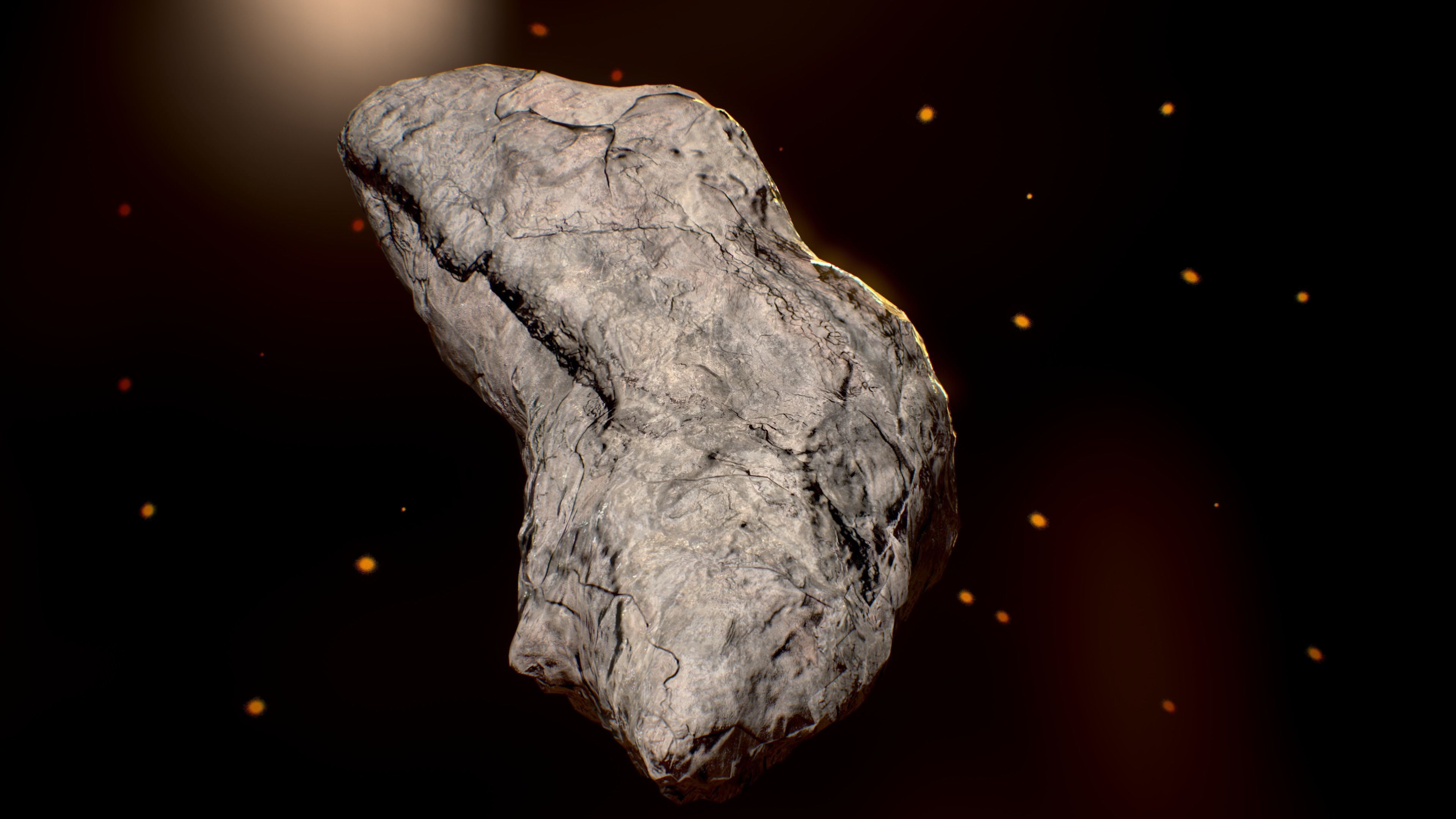 rock-3 meteorite in space - meteorite Low-poly 3D model_9