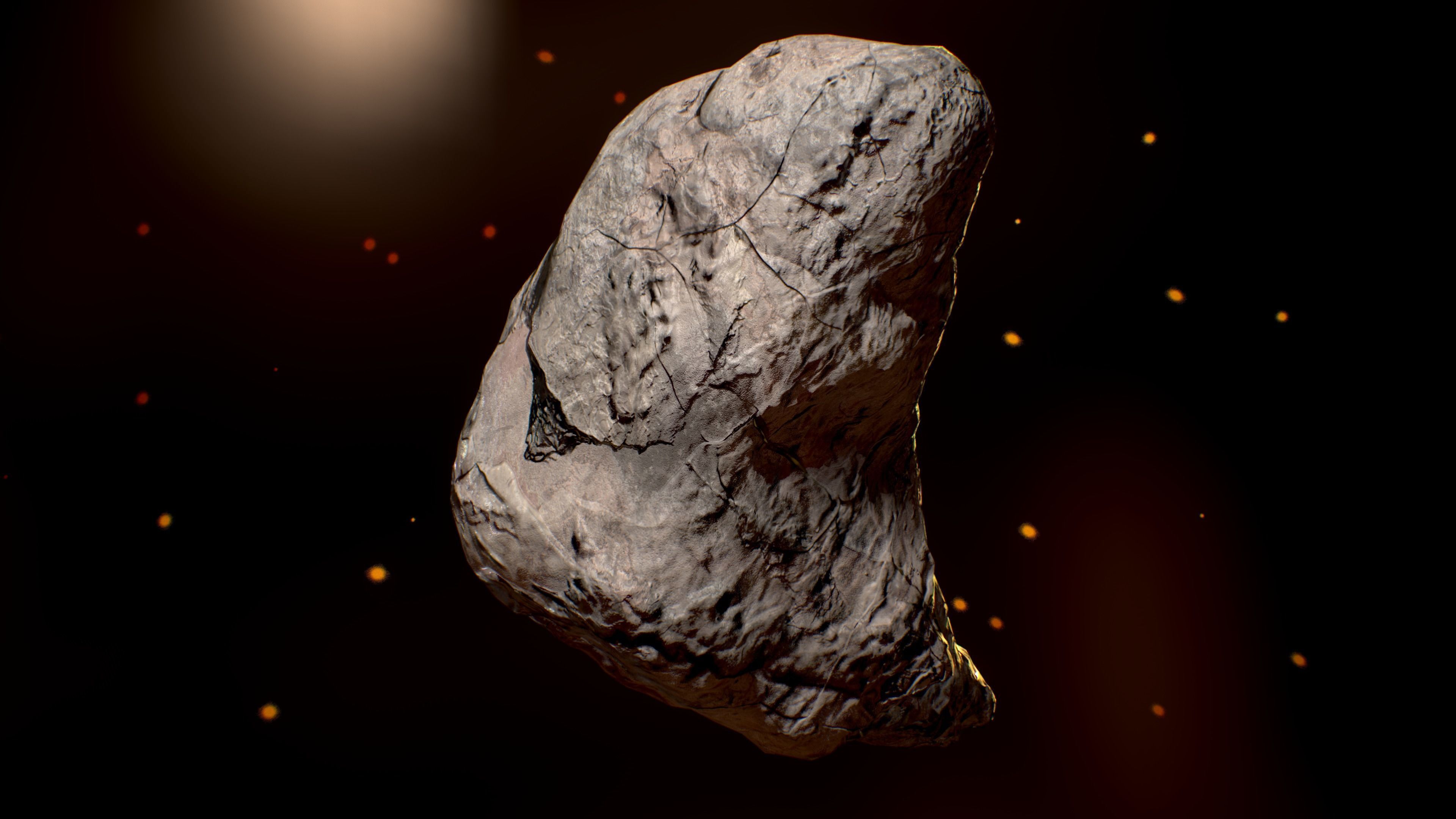 rock-3 meteorite in space - meteorite Low-poly 3D model_5