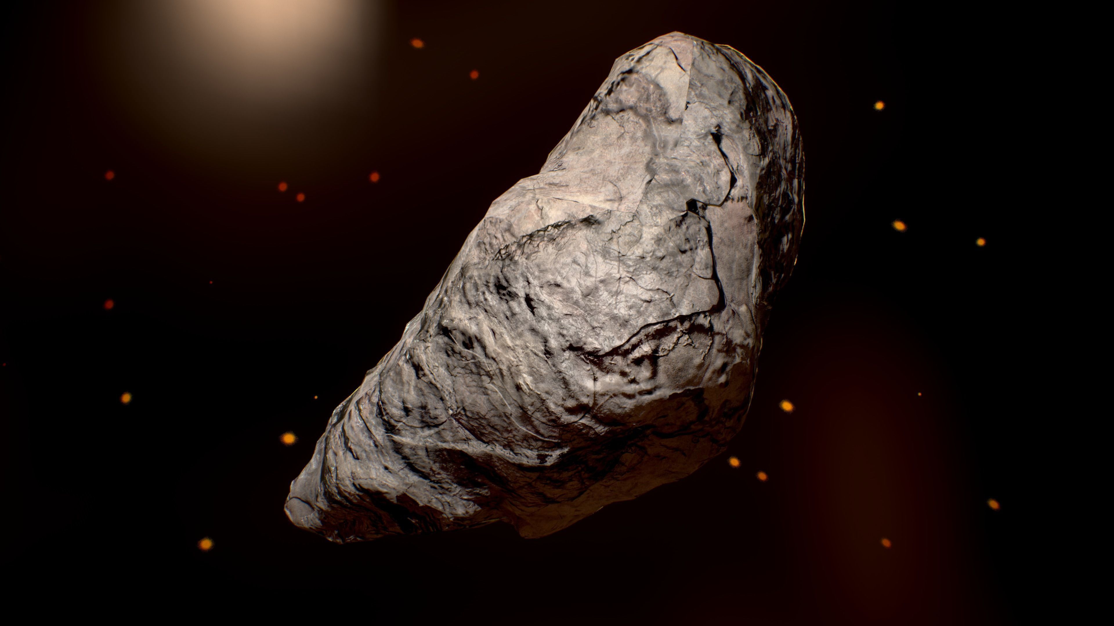 rock-3 meteorite in space - meteorite Low-poly 3D model_1