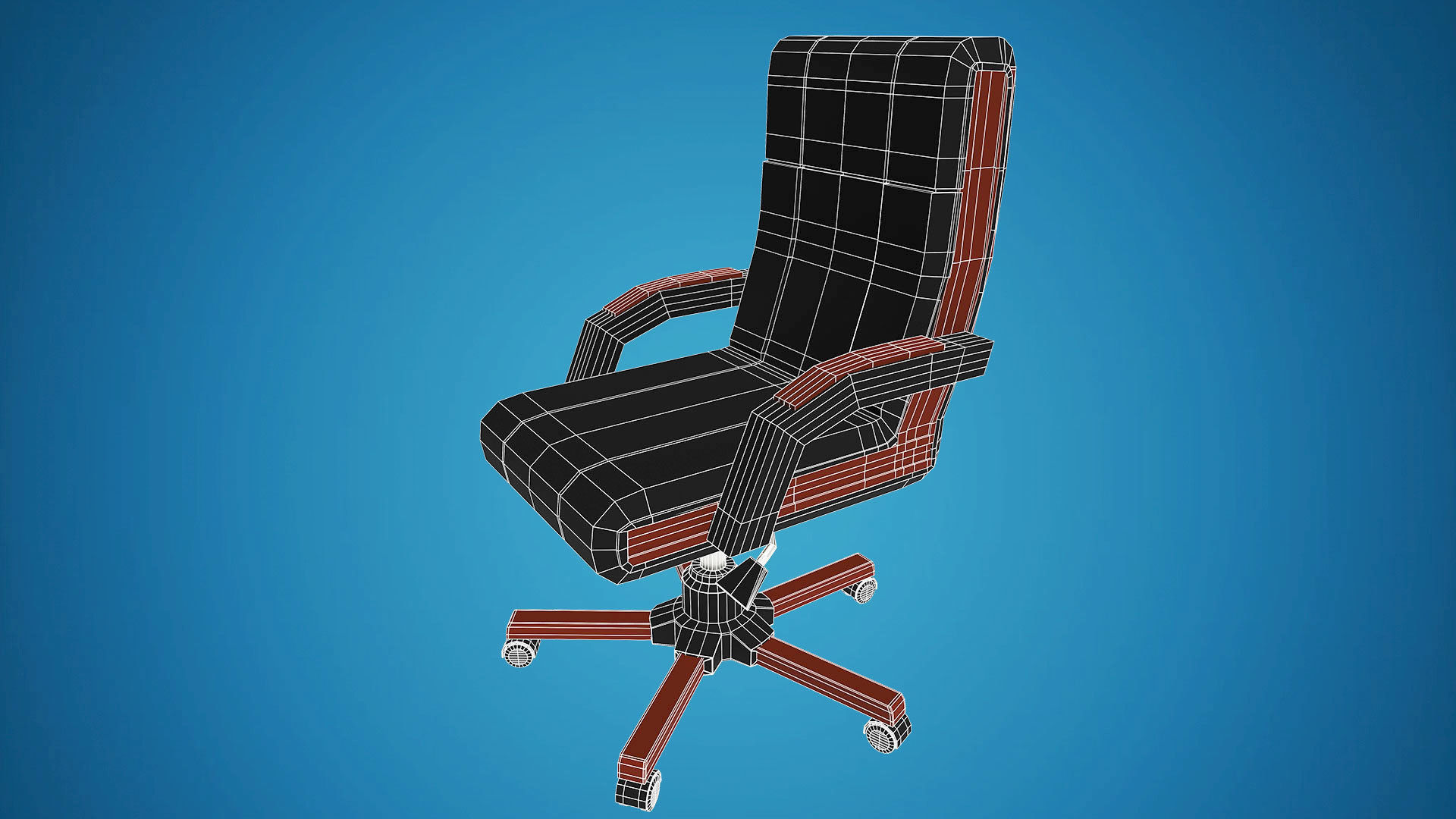 Office Chair Rigged 3D 3D model_3