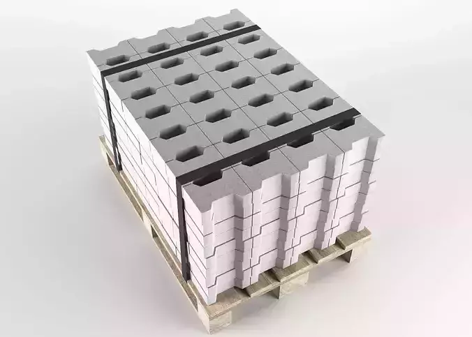 Stone on pallet 3D model