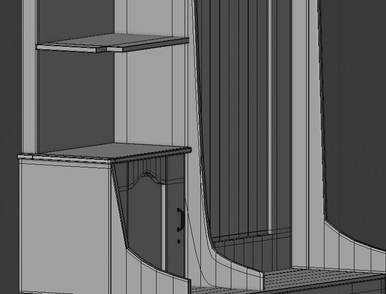 Dressing Table with Mirror 3D model 3D model_4