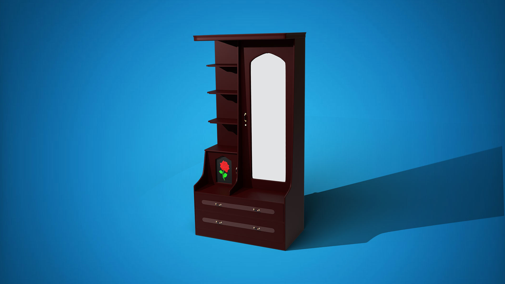 Dressing Table with Mirror 3D model 3D model_1