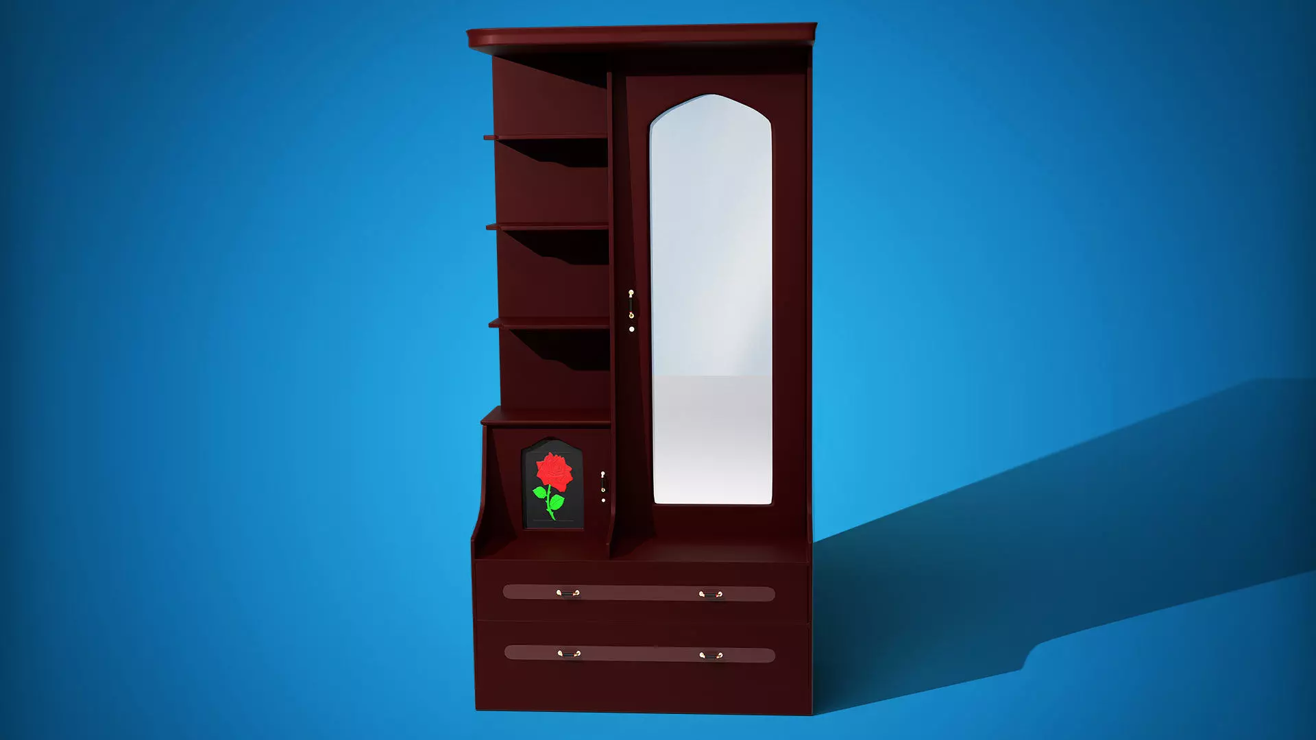 Dressing Table with Mirror 3D model 3D model_0