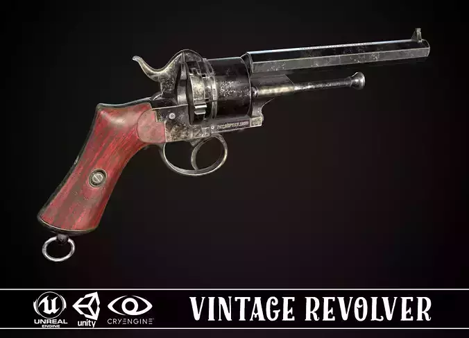 LEFAUCHEUX - Vintage Revolver Dark Low-poly 3D model