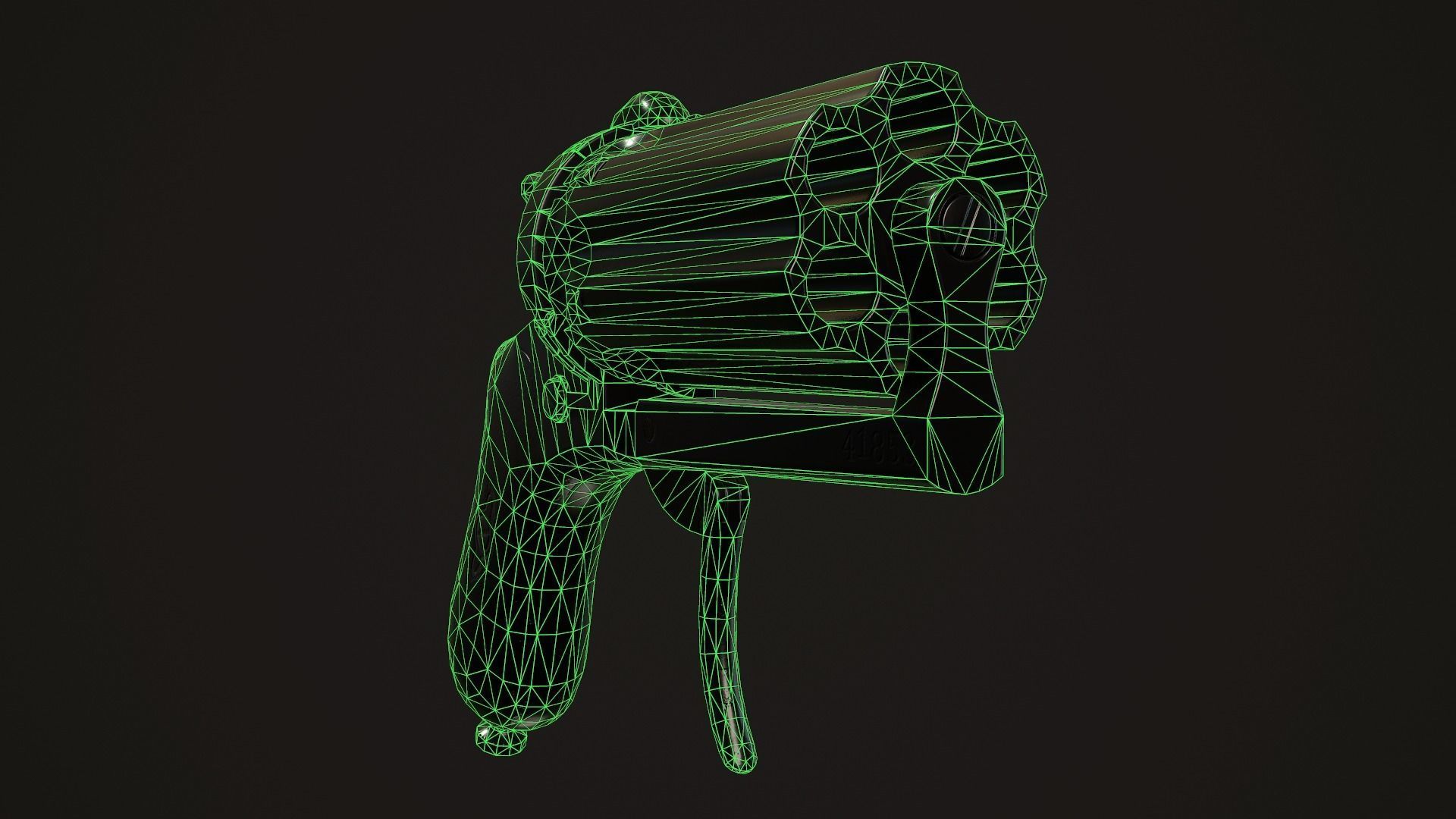 Pepperbox Revolver Brass Low-poly 3D model_13