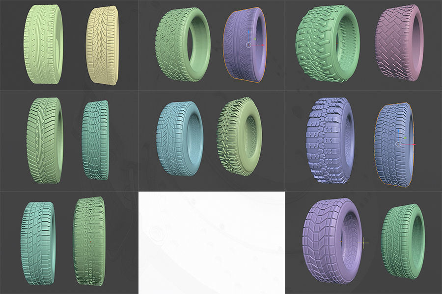 sport modern car wheels Low-poly 3D model_18