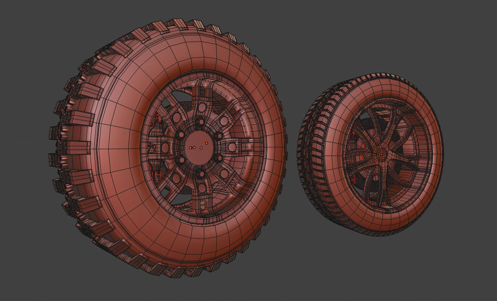 sport modern car wheels Low-poly 3D model_14