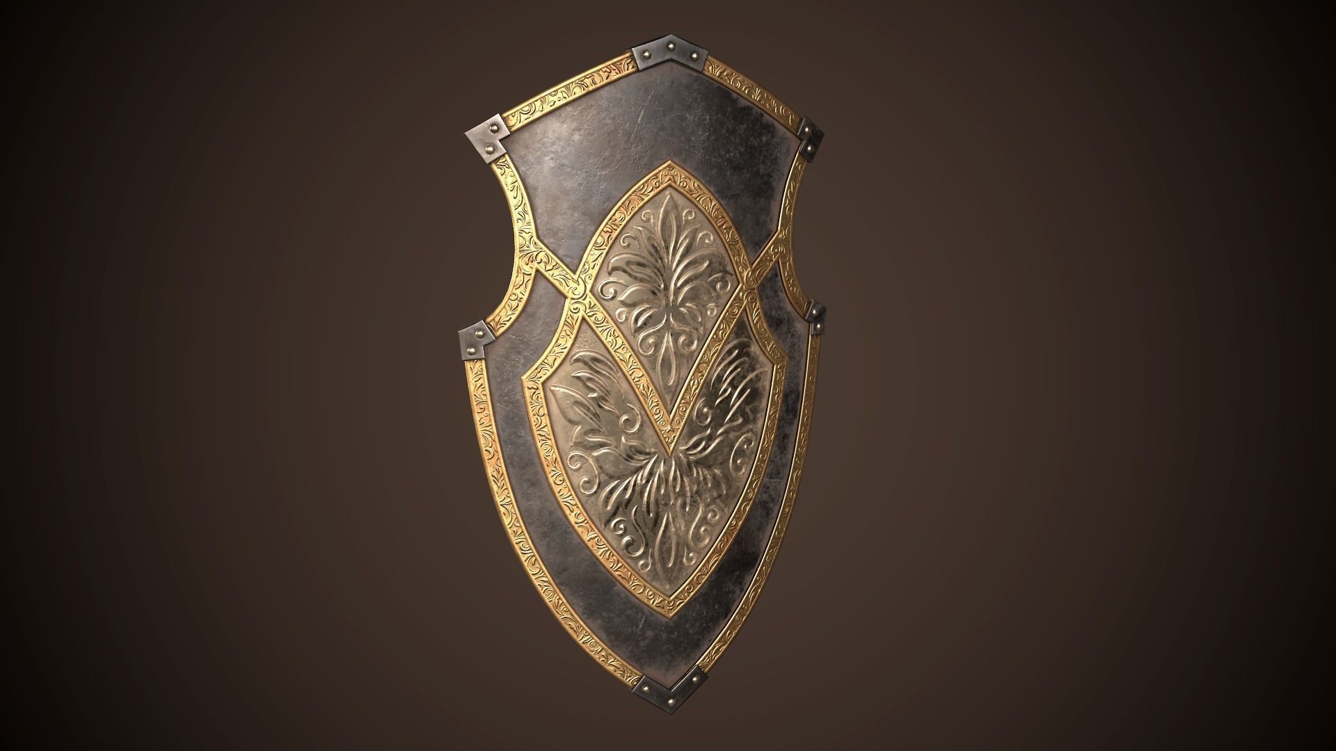 Knight Shield 01 Low-poly 3D model_14