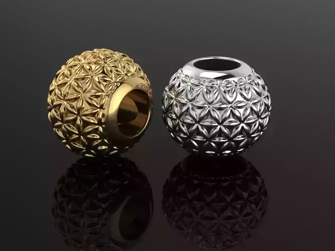 Gold and Silver bead charm 3D print model
