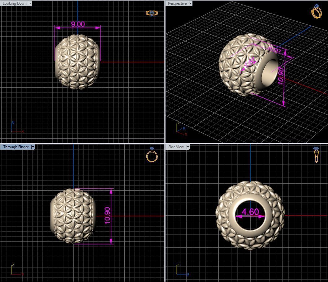 Gold and Silver bead charm 3D print model_3