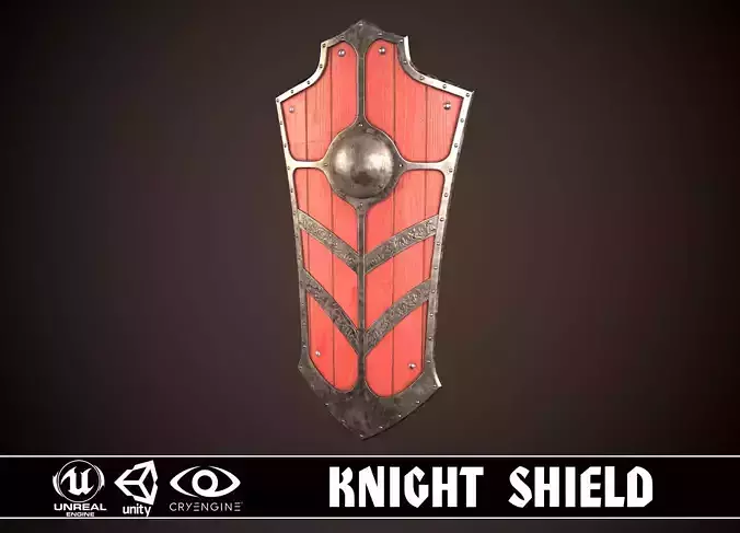 Knight Shield 03 Low-poly 3D model