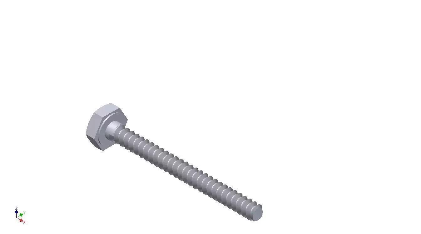 Hex Head Metric 2 5x25mm 3D print model_0