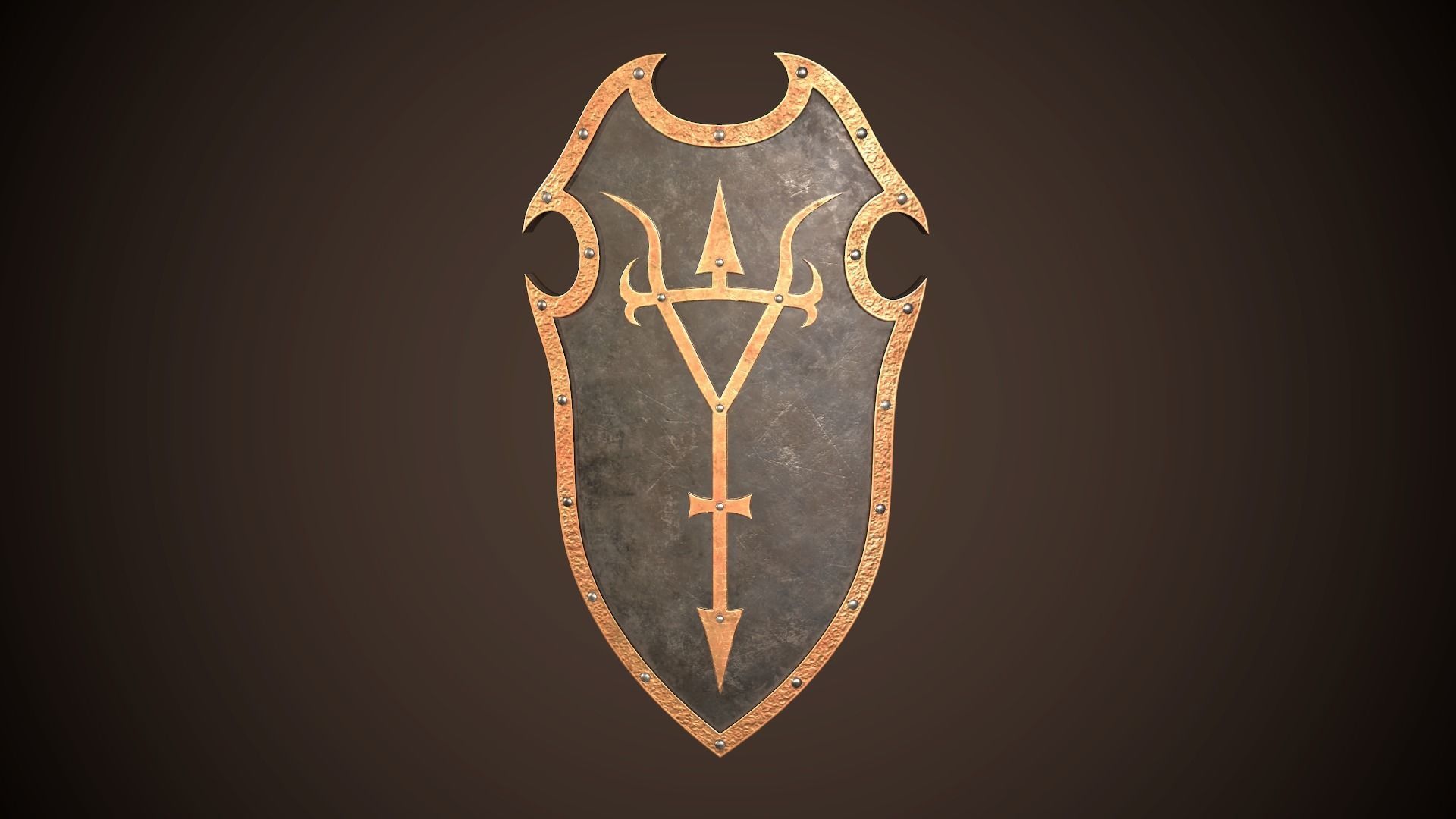 Knight Shield 04 Low-poly 3D model_3