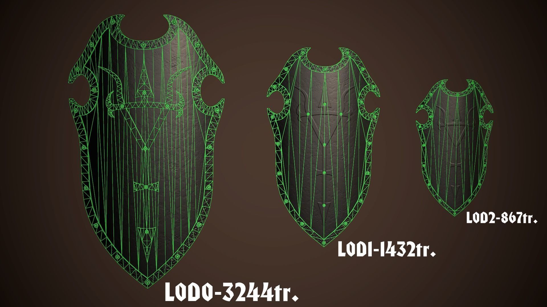 Knight Shield 04 Low-poly 3D model_15