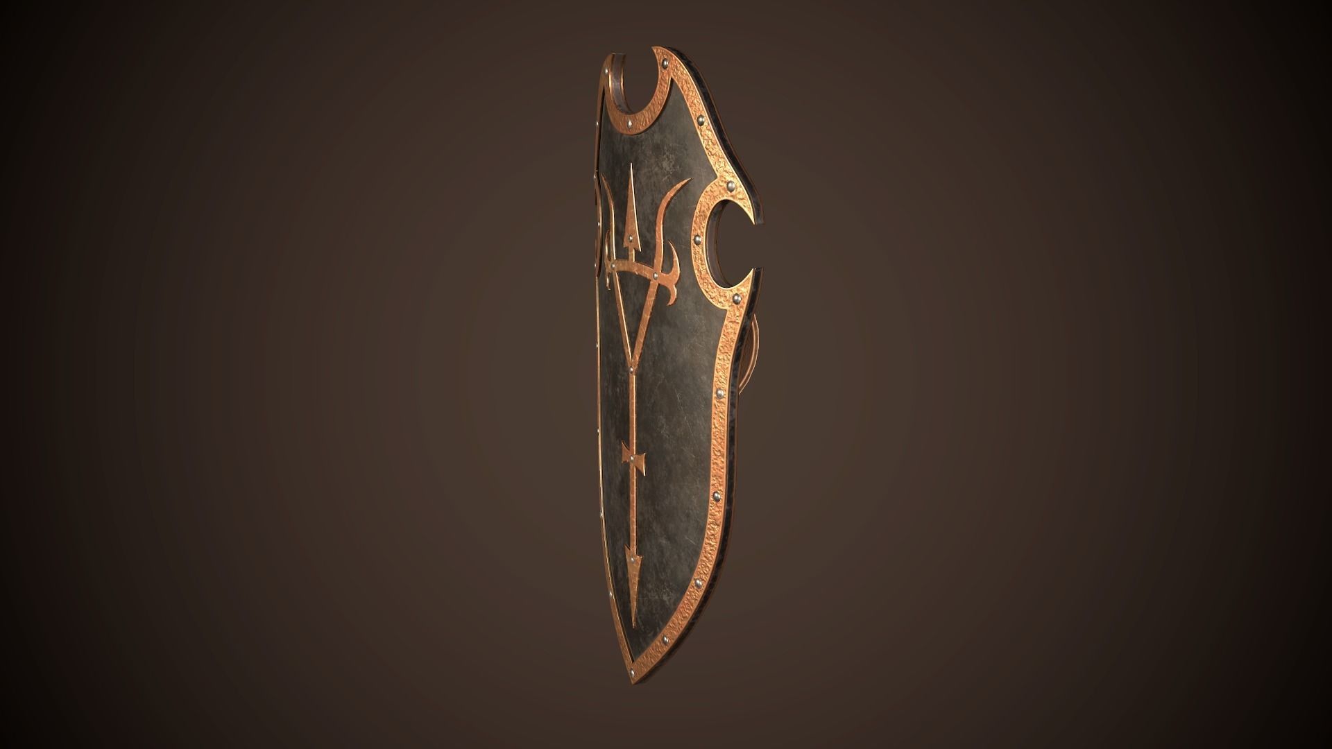 Knight Shield 04 Low-poly 3D model_5