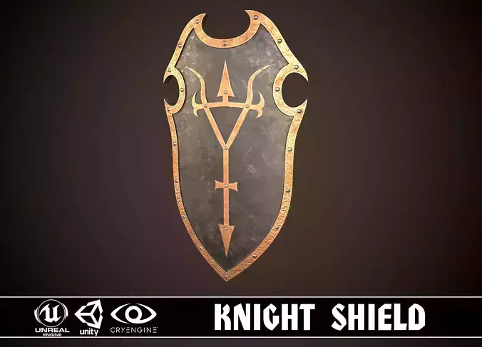 Knight Shield 04 Low-poly 3D model