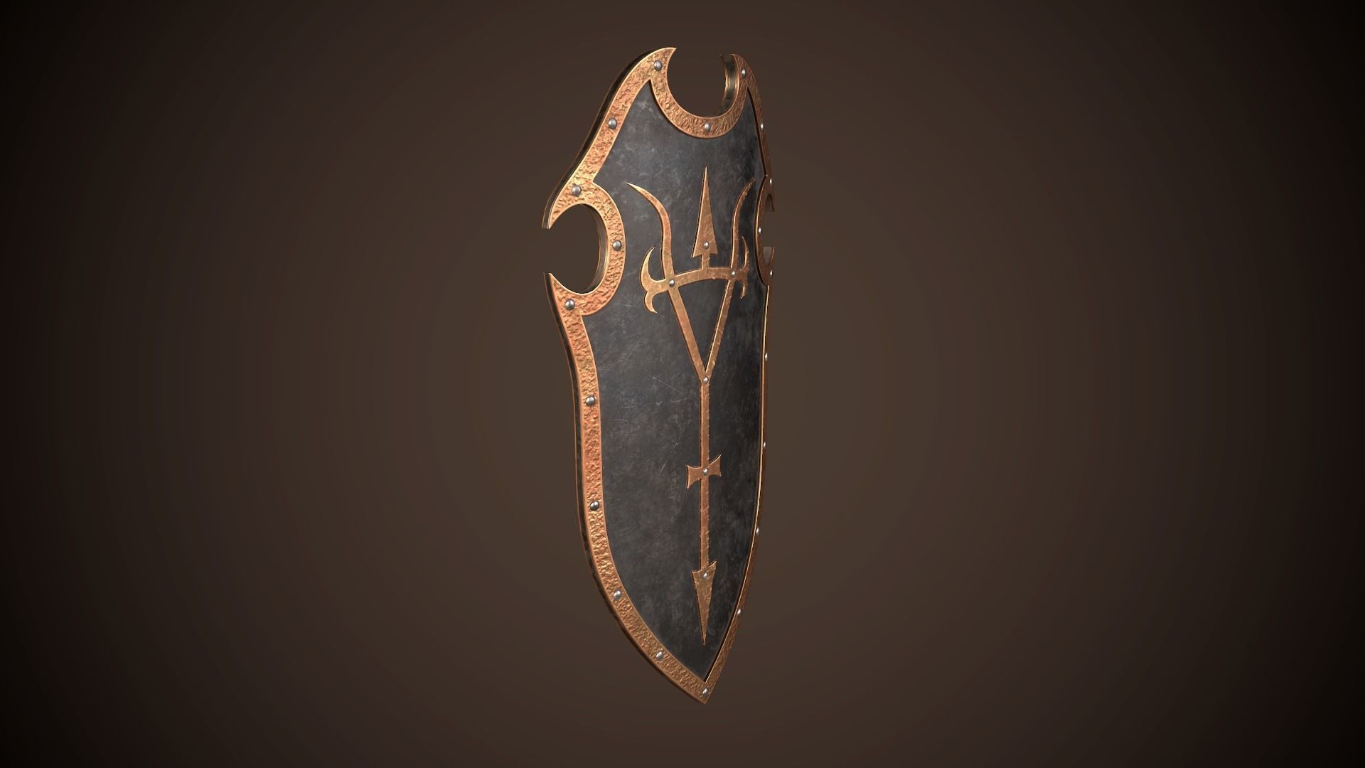 Knight Shield 04 Low-poly 3D model_13