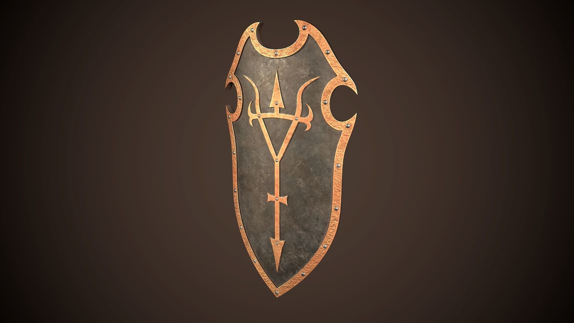 Knight Shield 04 Low-poly 3D model_4