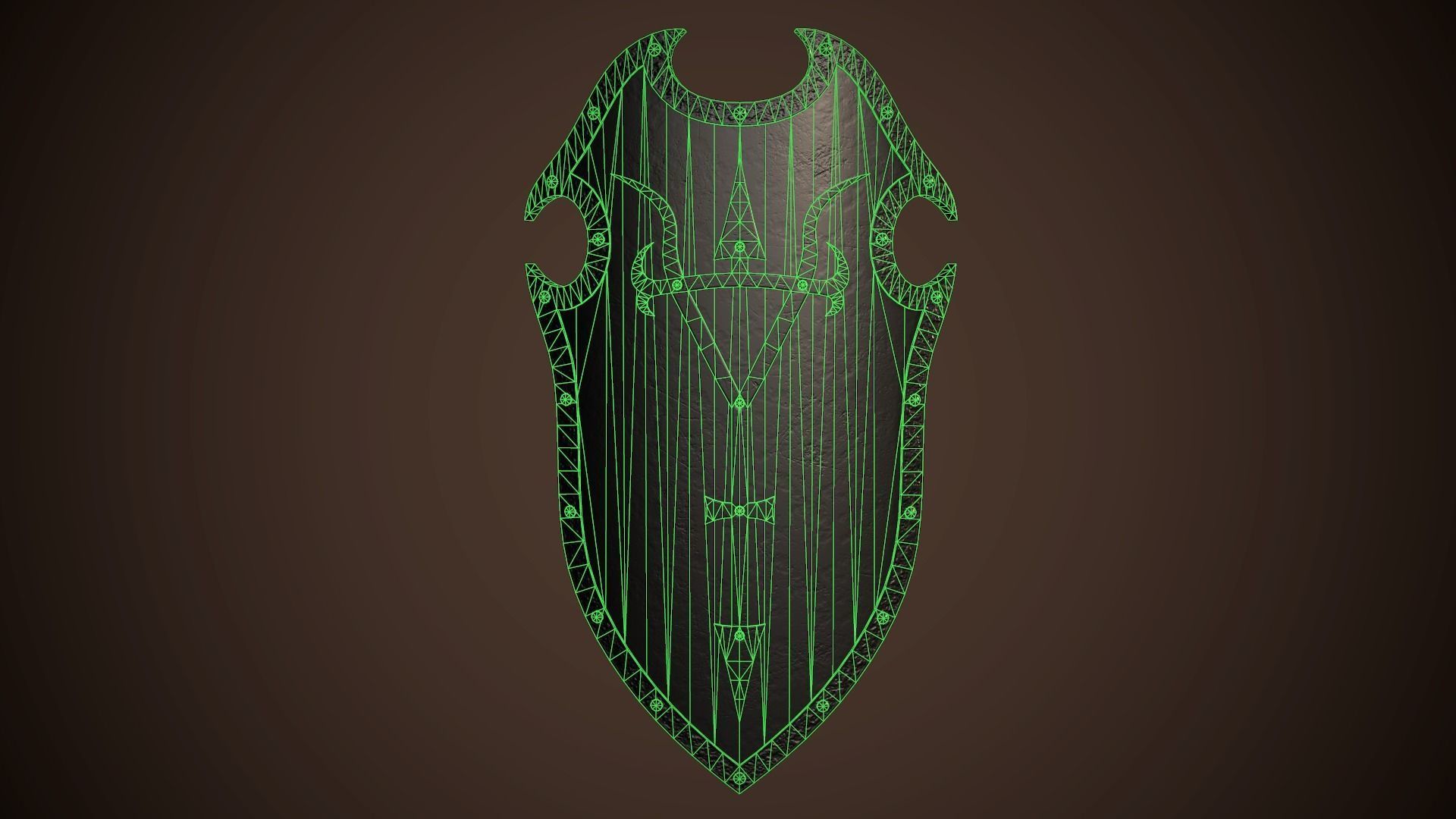Knight Shield 04 Low-poly 3D model_16
