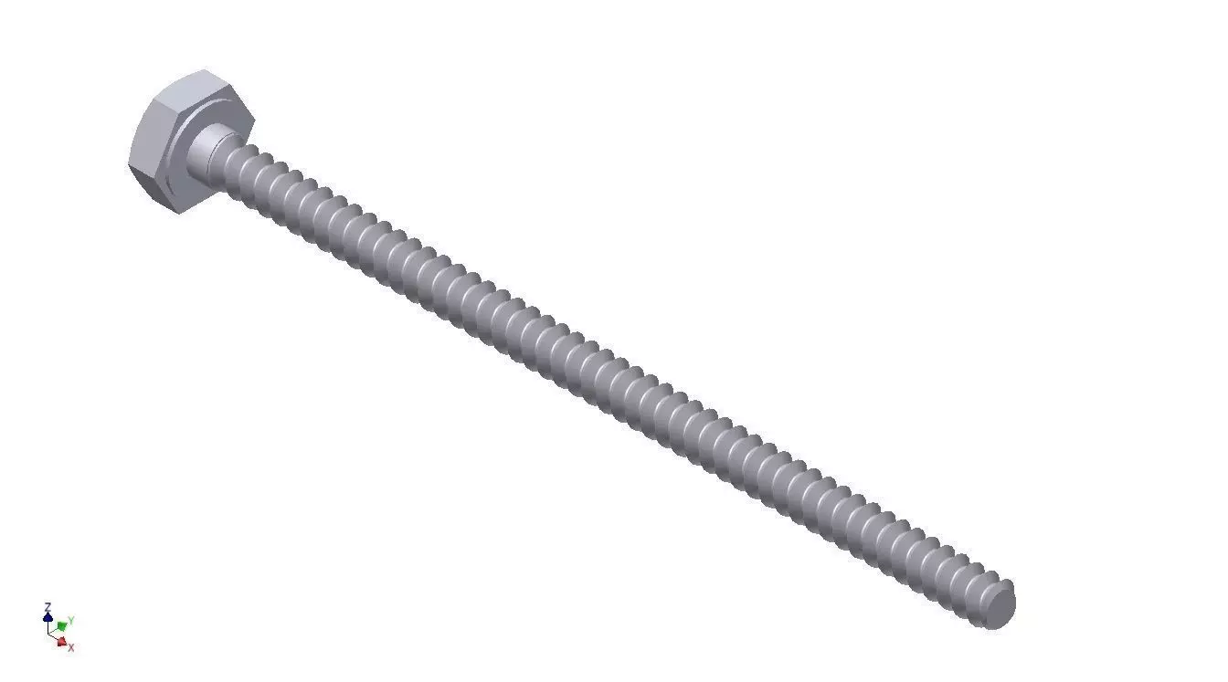 Hex Head Metric 2 5x45mm 3D print model