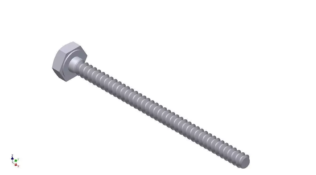 Hex Head Metric 2 5x35mm 3D print model_0