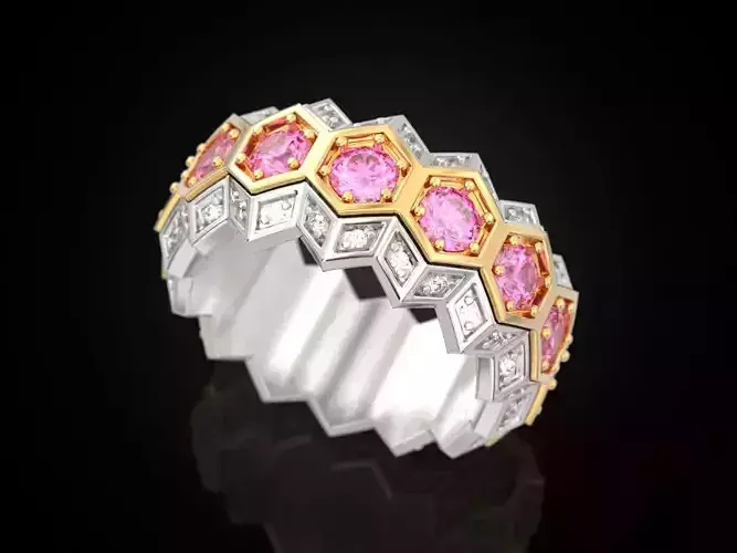 Honeycomb ring 3D print model