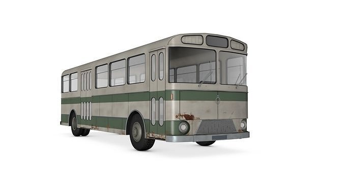 Old Bus Berliet 3d Model 3D model