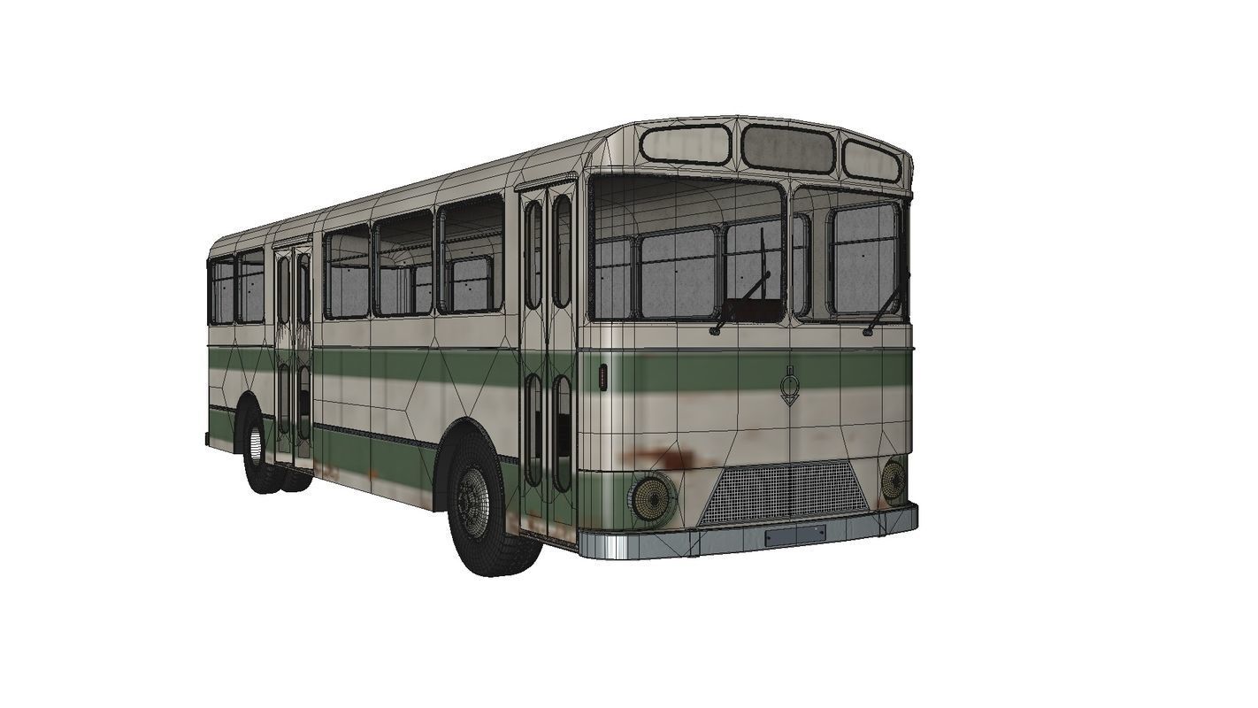 Old Bus Berliet 3d Model 3D model_4
