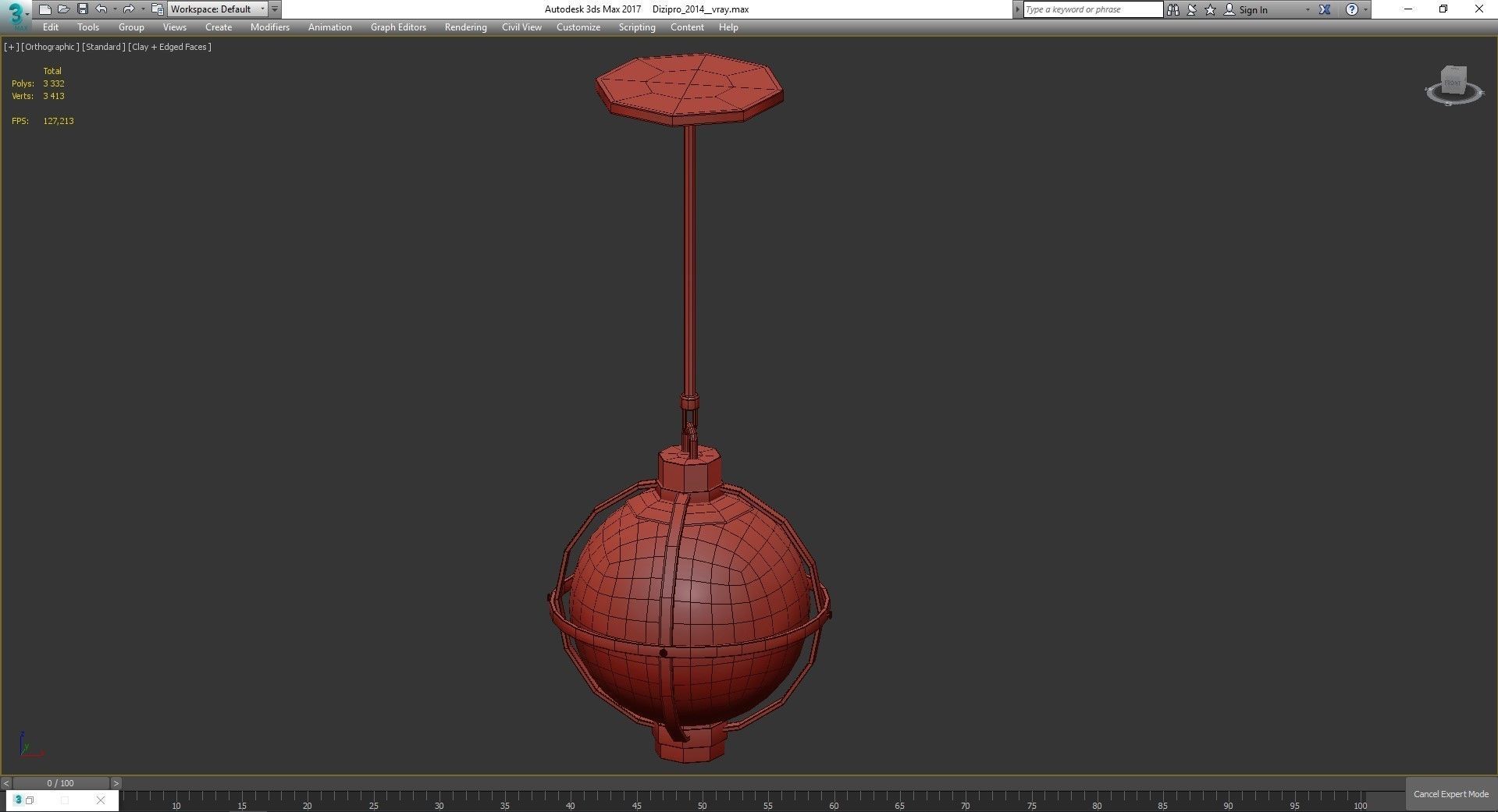 Chandelier low poly 3d model collection with shades and gold ... Low-poly 3D model_16