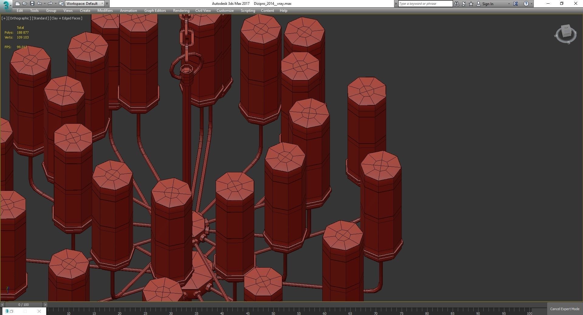 Chandelier low poly 3d model collection with shades and gold ... Low-poly 3D model_15