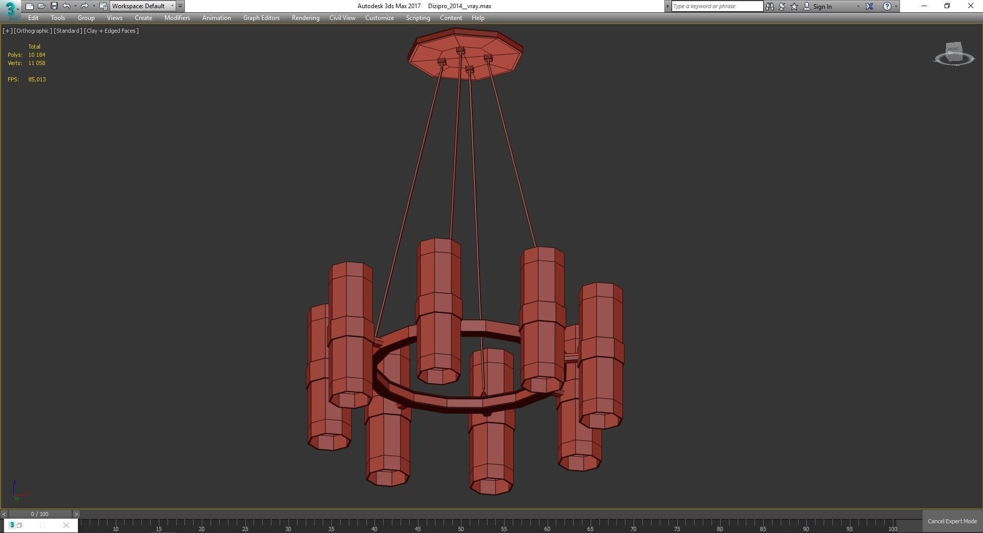 Chandelier low poly 3d model collection with shades and gold ... Low-poly 3D model_46
