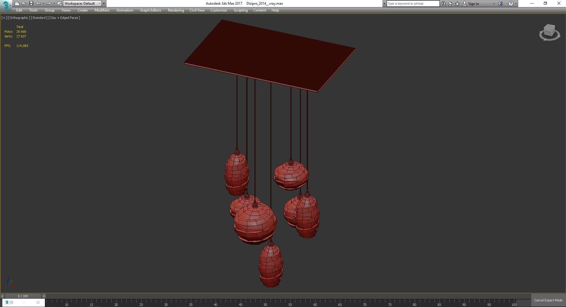 Chandelier low poly 3d model collection with shades and gold ... Low-poly 3D model_40