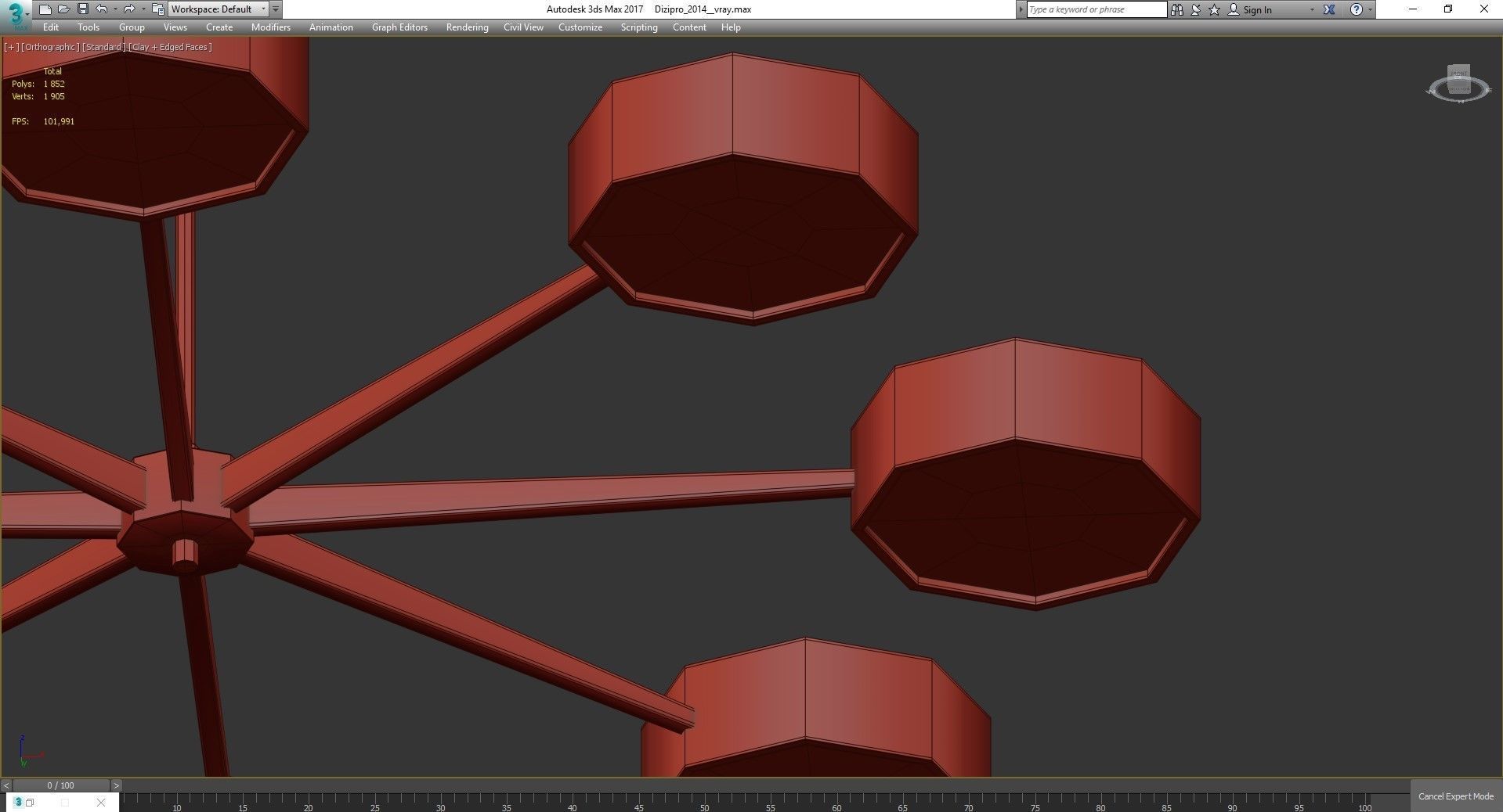 Chandelier low poly 3d model collection with shades and gold ... Low-poly 3D model_31