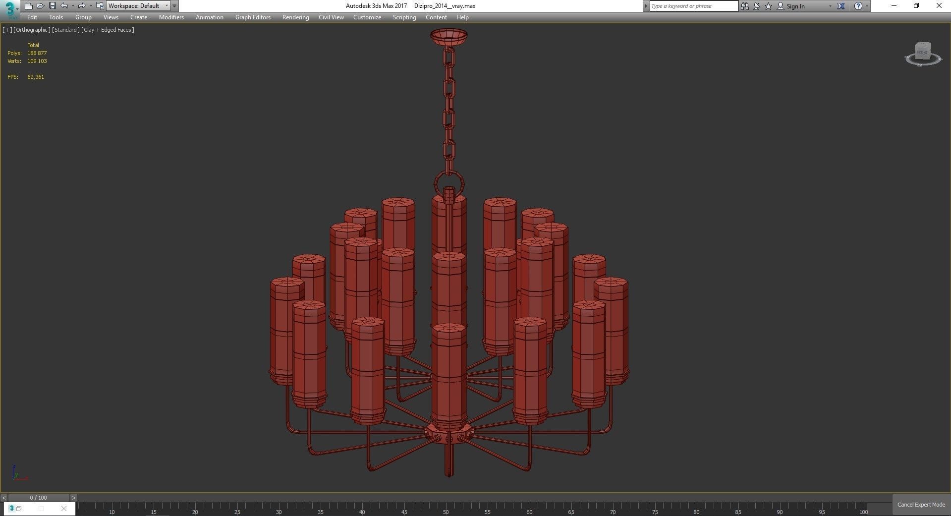 Chandelier low poly 3d model collection with shades and gold ... Low-poly 3D model_17