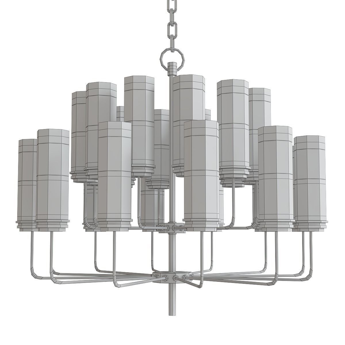 Chandelier low poly 3d model collection with shades and gold ... Low-poly 3D model_48