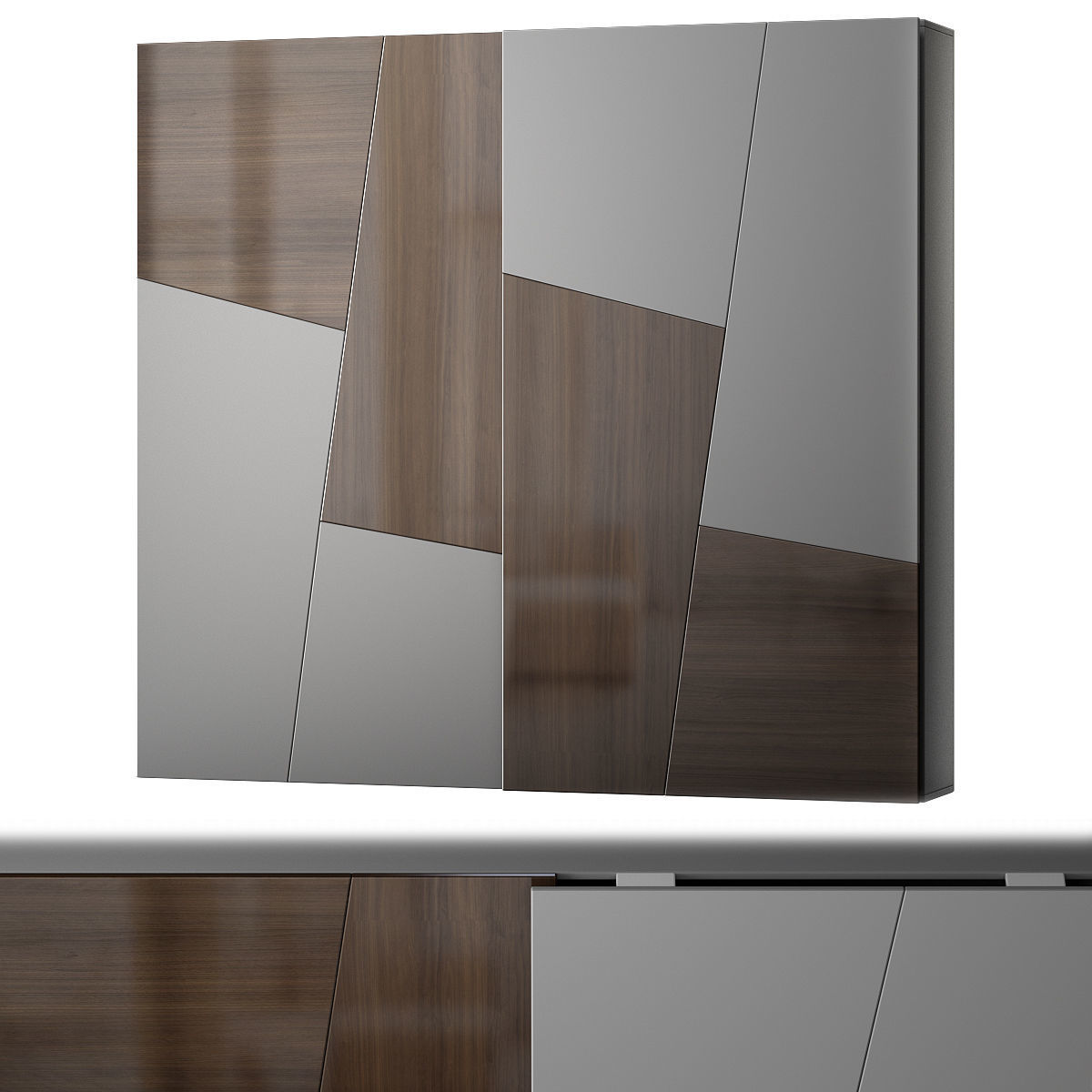 Wardrobe low poly 3d model collection ikea sliding doors Low-poly 3D model_17