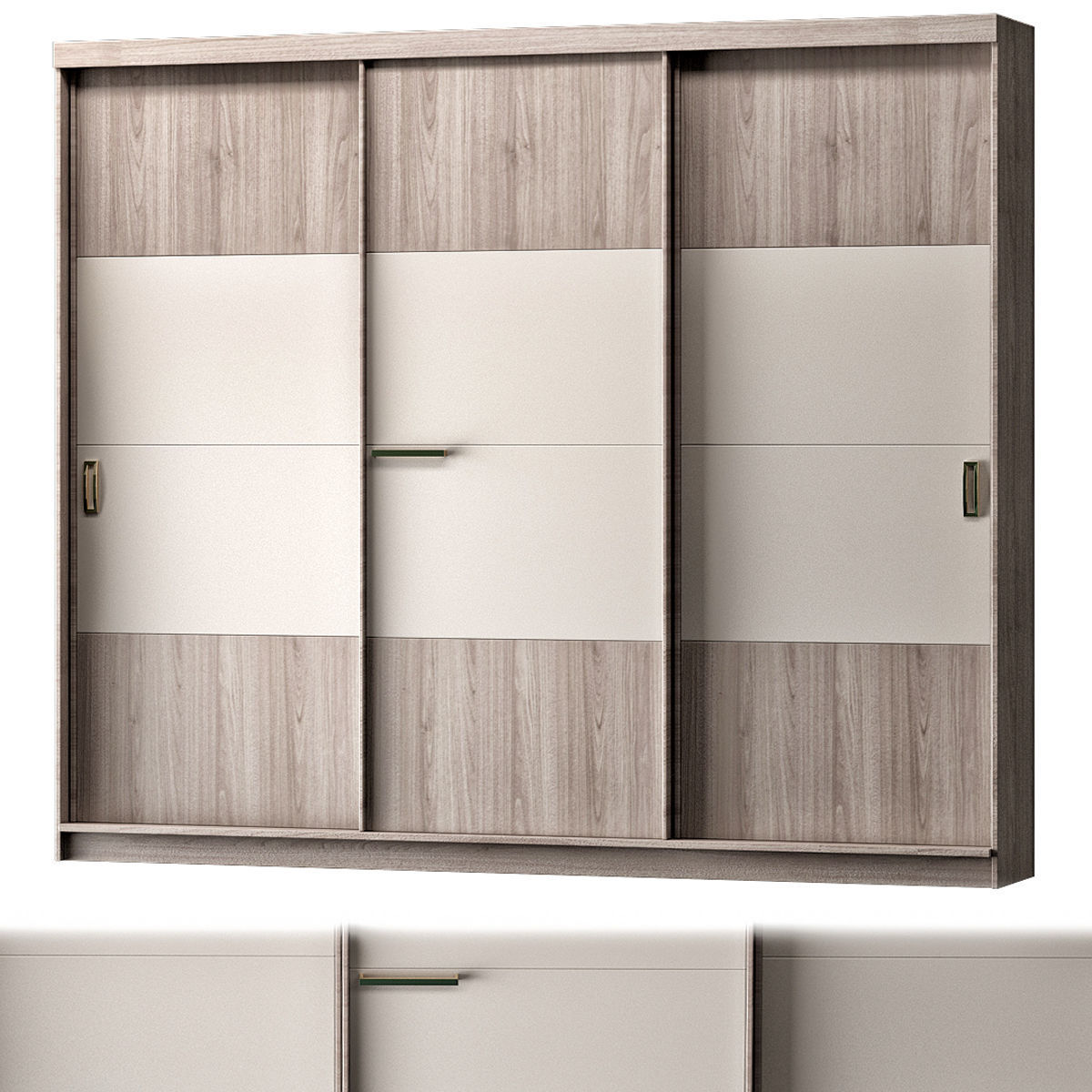 Wardrobe low poly 3d model collection ikea sliding doors Low-poly 3D model_9