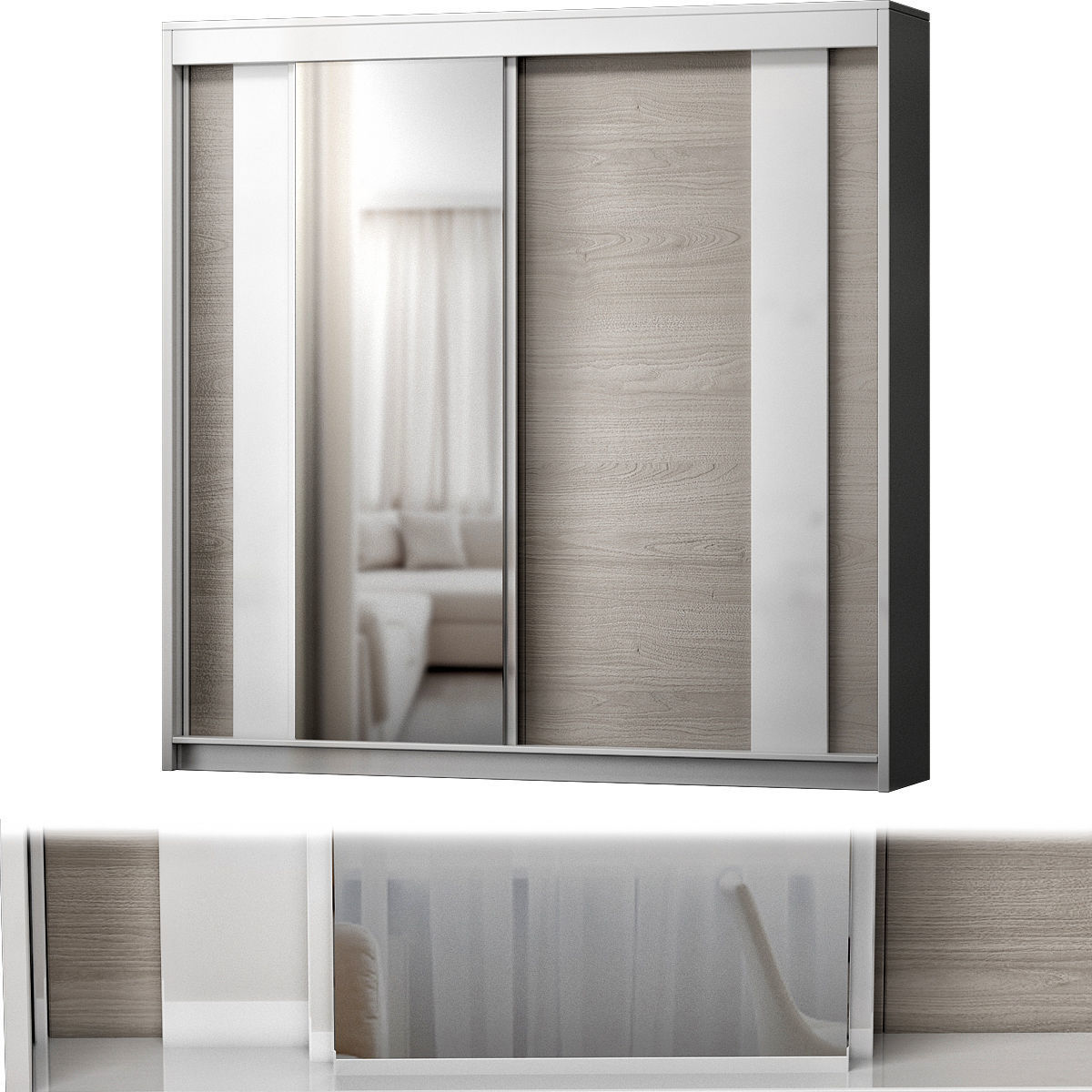 Wardrobe low poly 3d model collection ikea sliding doors Low-poly 3D model_11