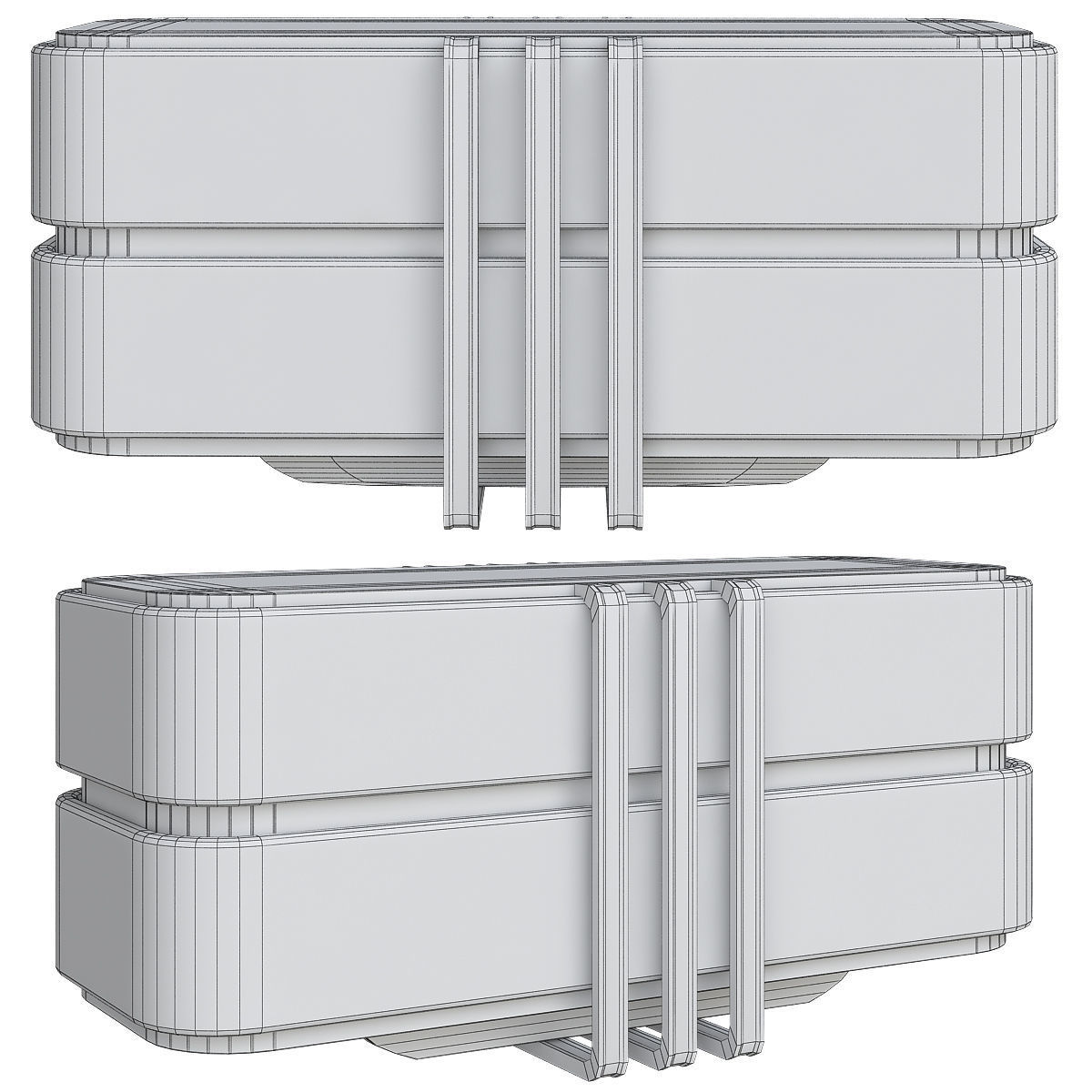 Cheast of Drawers low poly 3d model collection Low-poly 3D model_6