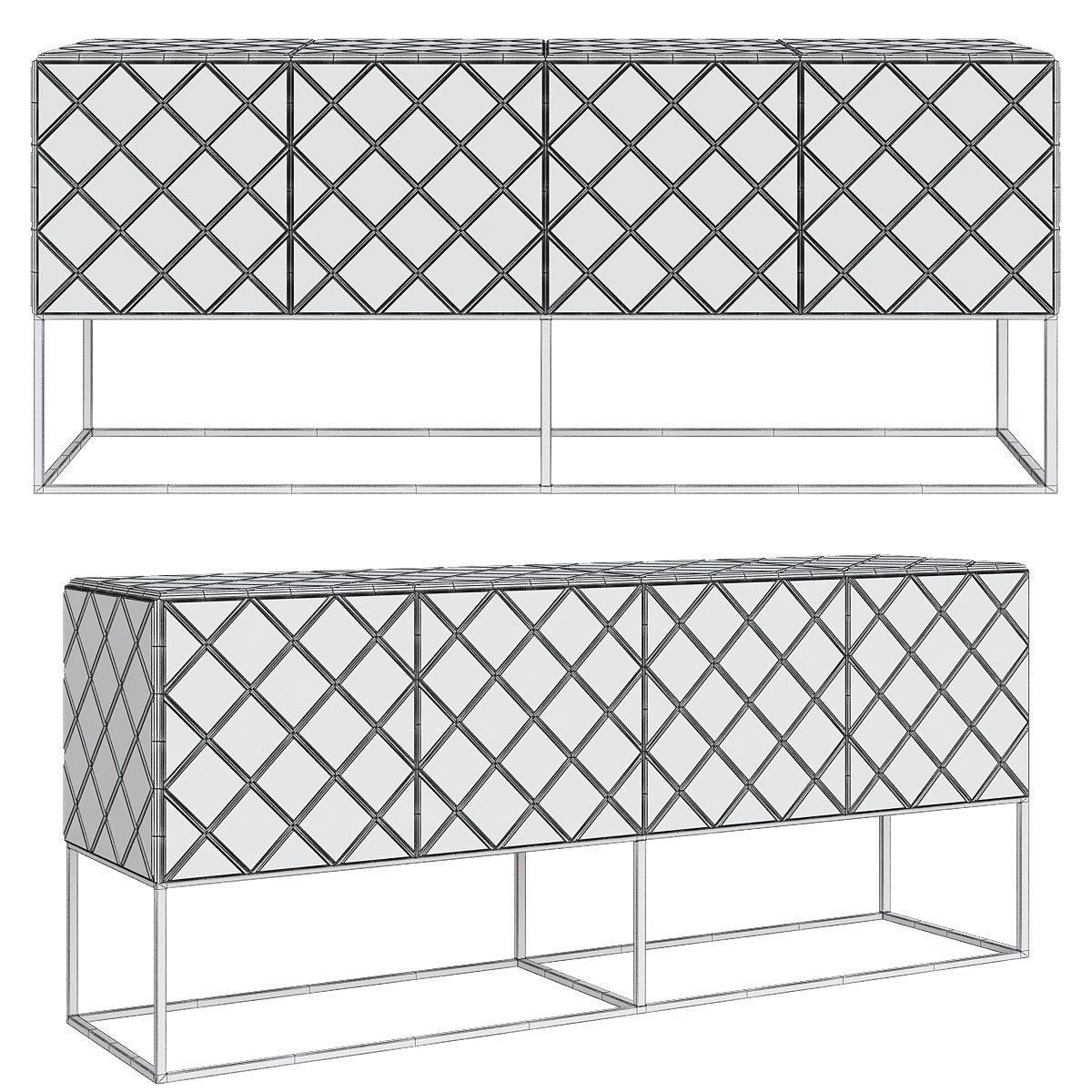 Cheast of Drawers low poly 3d model collection Low-poly 3D model_48