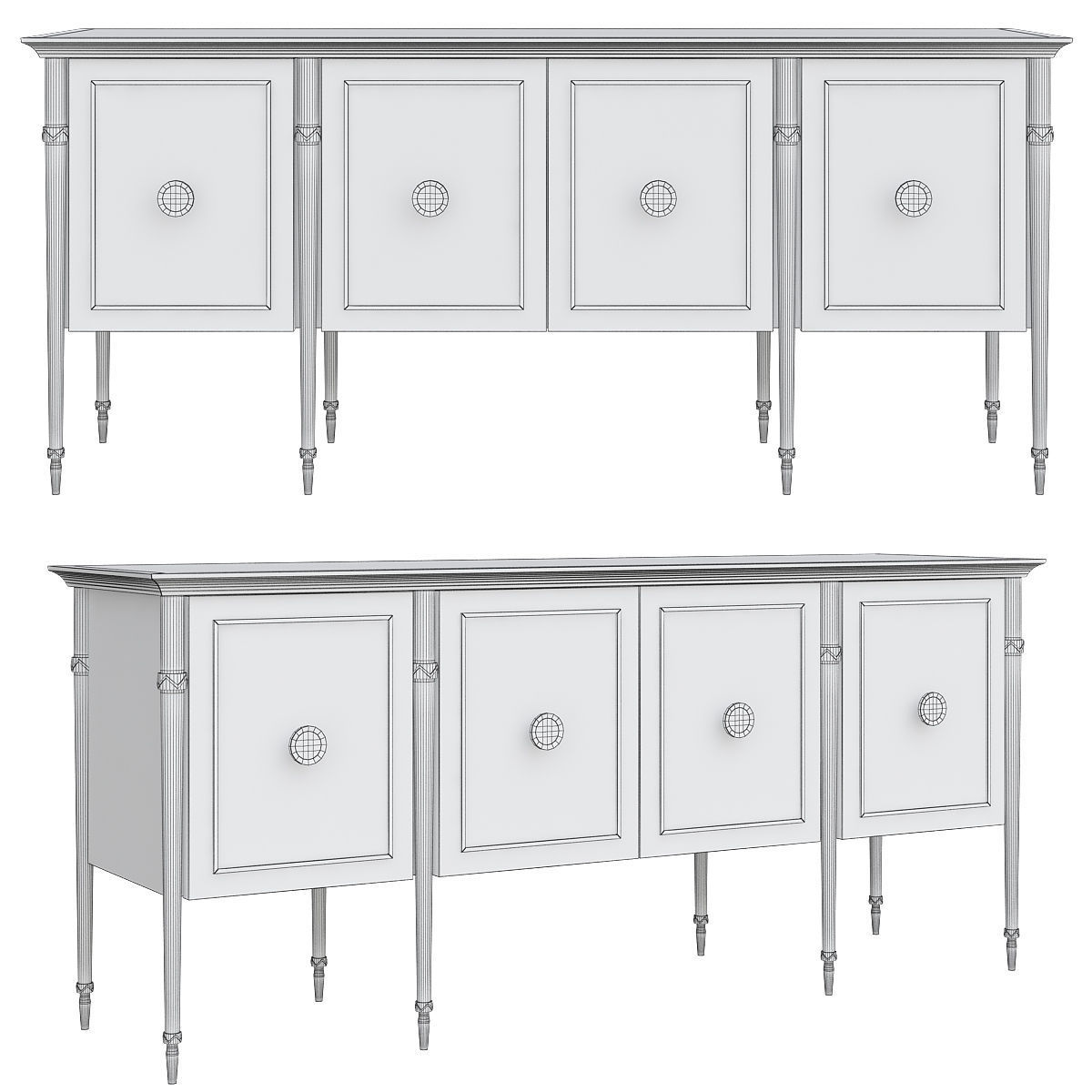 Cheast of Drawers low poly 3d model collection Low-poly 3D model_16