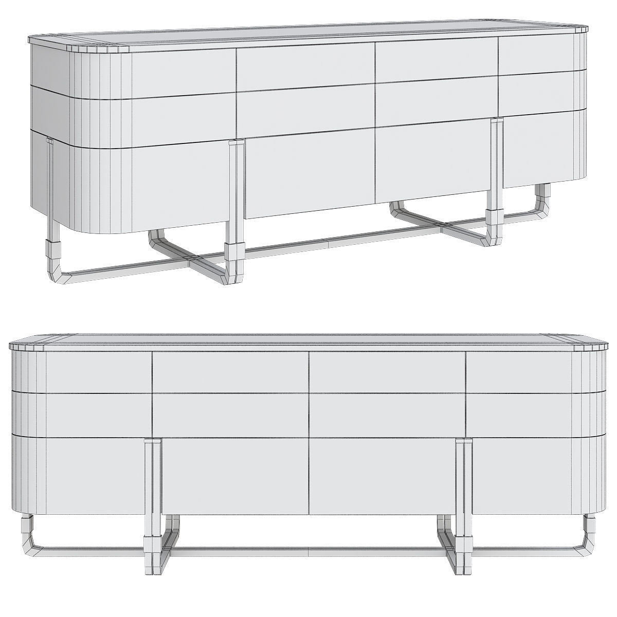 Cheast of Drawers low poly 3d model collection Low-poly 3D model_21