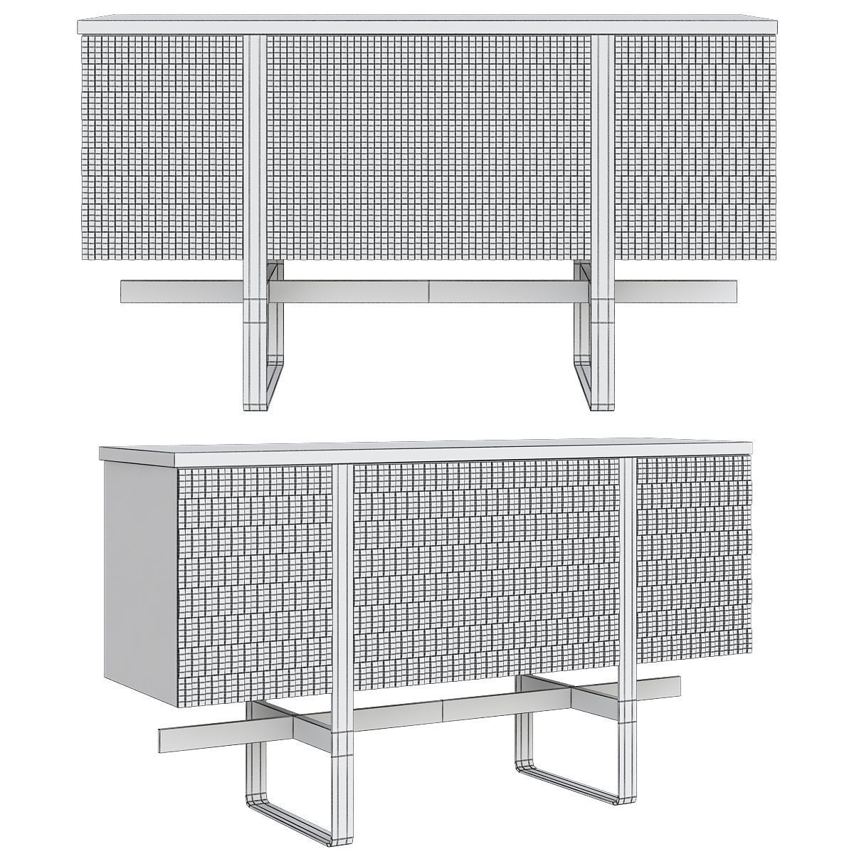 Cheast of Drawers low poly 3d model collection Low-poly 3D model_13